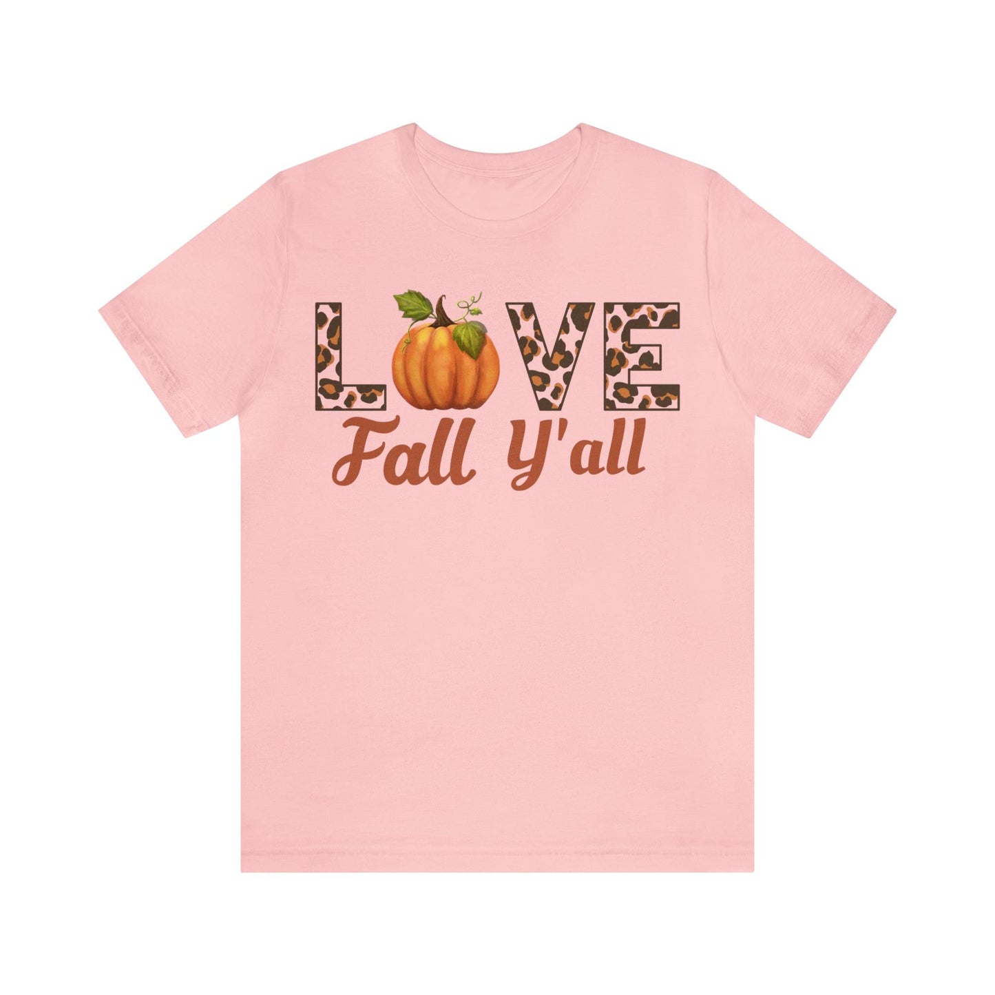 Leopard Print Love Fall Y'all Shirt, Pumpkin Shirt, Fall Shirt for Fall Lover, Fall gift - Giftsmojo