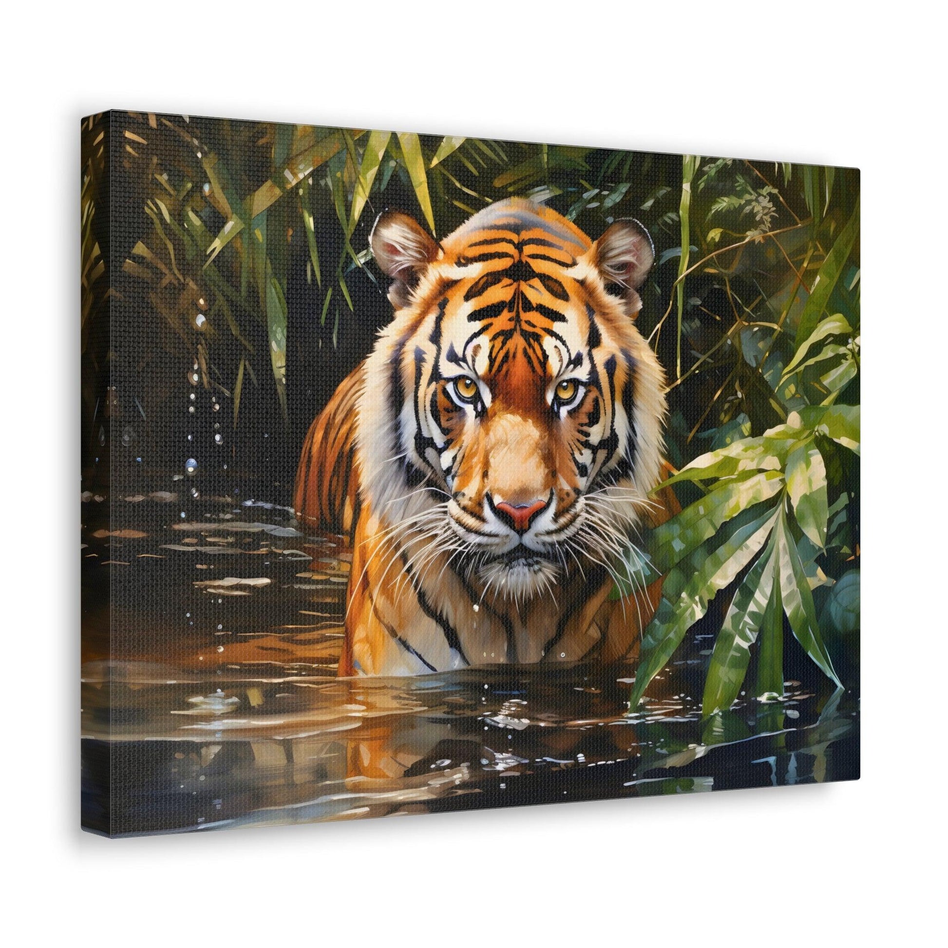 Watercolor Tiger In Nature Art Canvas Gallery Wraps Tiger Print Large Canvas Art Animal Wall Art minimalist Wall Art Lover Gift - Giftsmojo