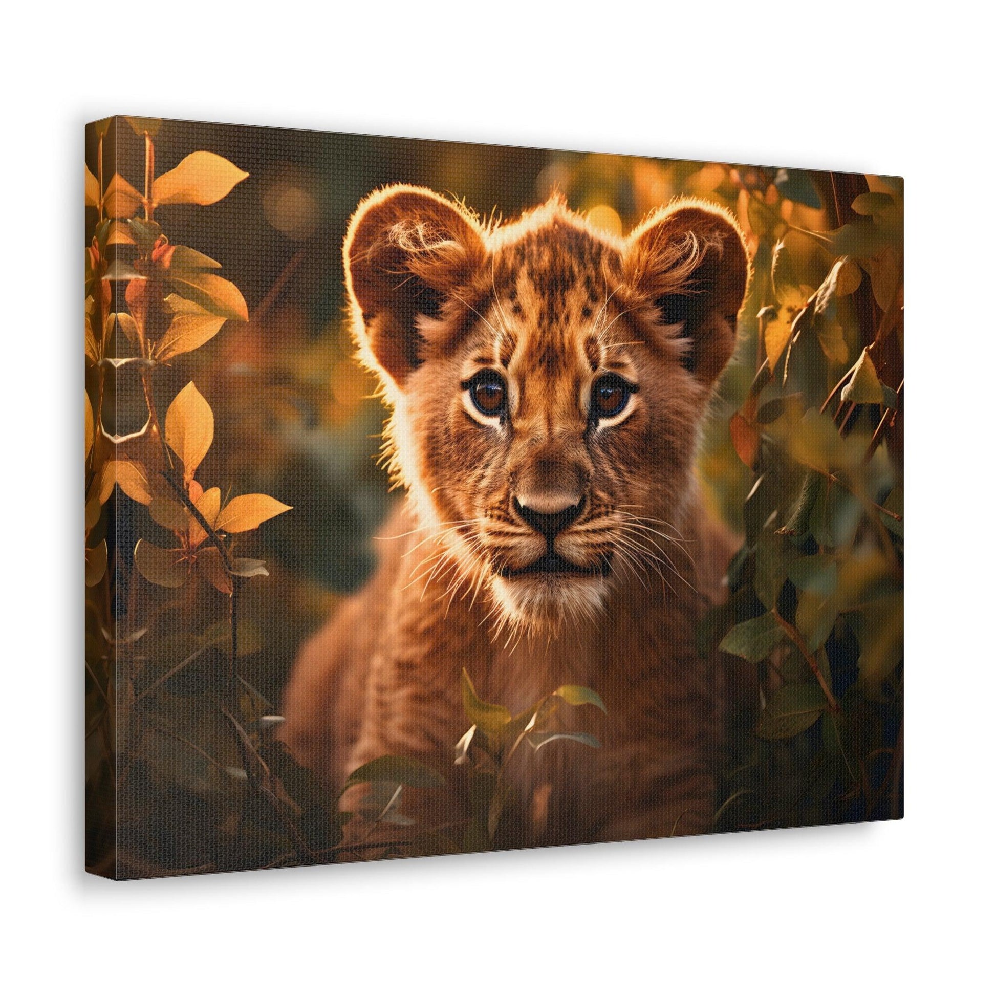 Baby Lion Cub Print Animal Nature Art Safari Nursery Canvas Gallery Wraps Baby Lion Print Large Canvas Art Animal Wall Art Lover Gift - Giftsmojo