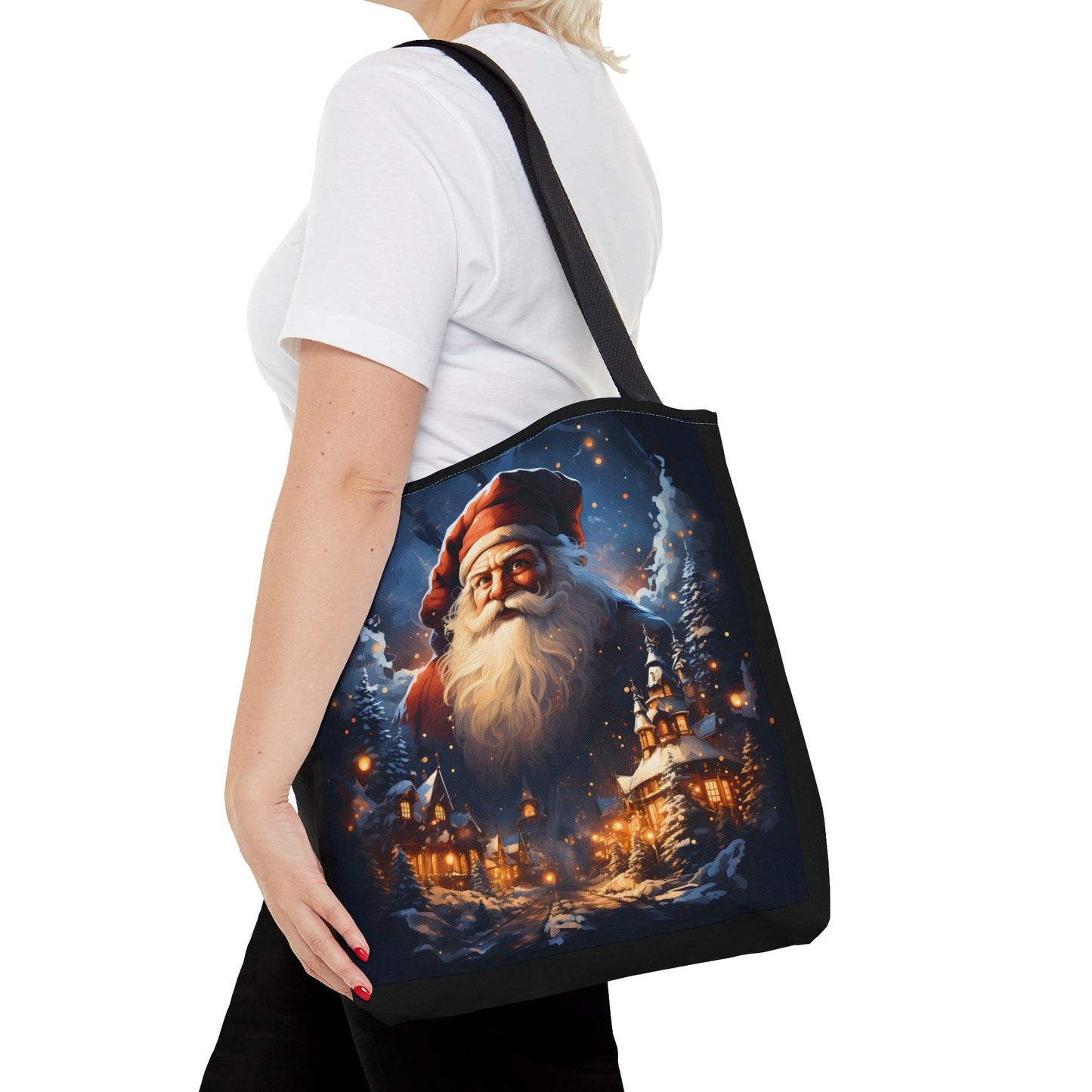 Santa Bag Christmas Bag Cute Christmas Bag - Aesthetic Bag Christmas Village Bag, Mom Bag Canvas Bag Christmas Tote Bag Gift - Giftsmojo