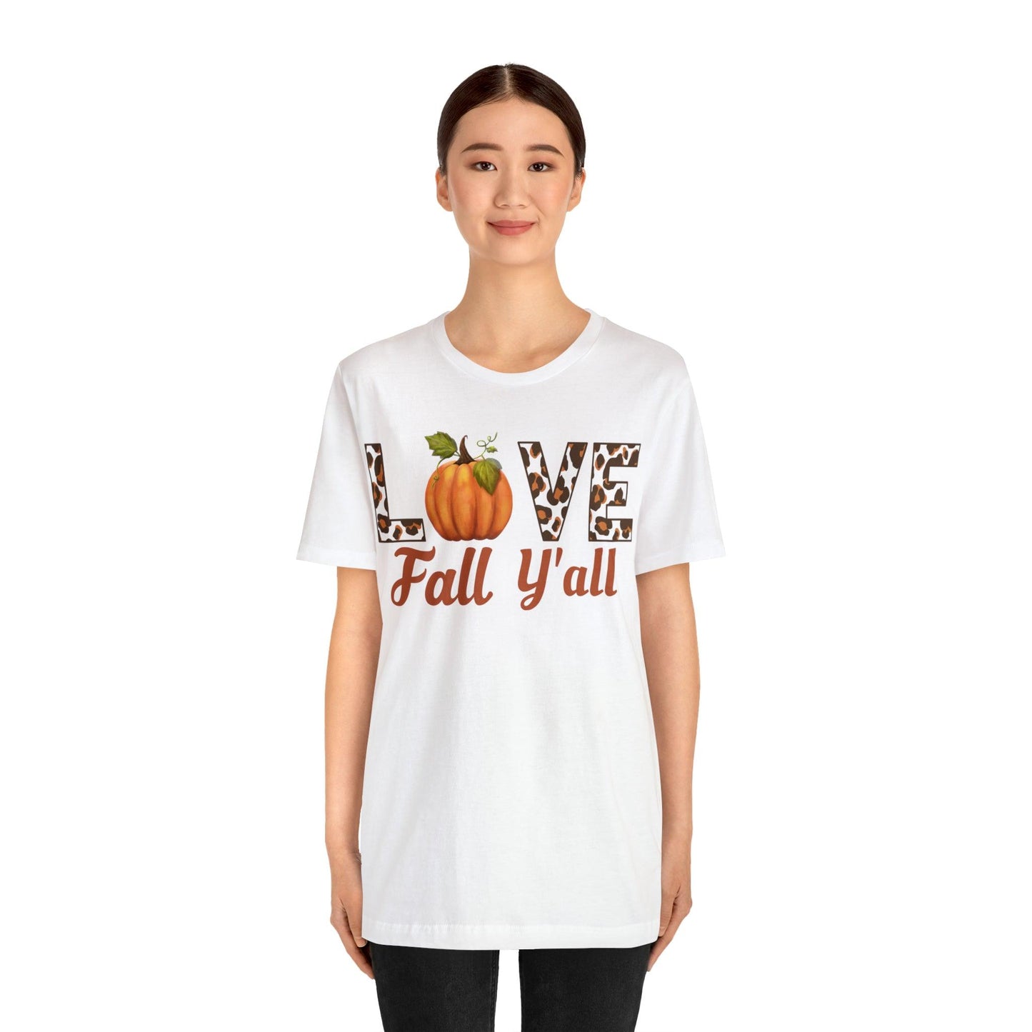 Leopard Print Love Fall Y'all Shirt, Pumpkin Shirt, Fall Shirt for Fall Lover, Fall gift - Giftsmojo