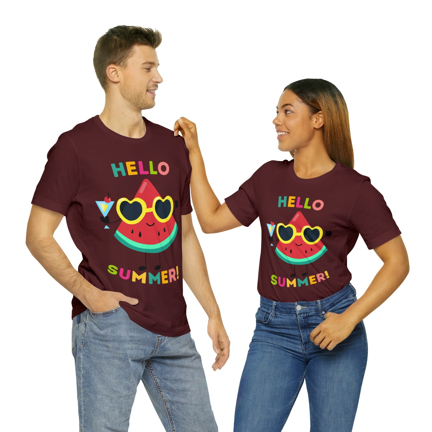 Hello Summer Shirt, Funny Summer Casual Top Tee,Unisex Summer Tshirt Ladies