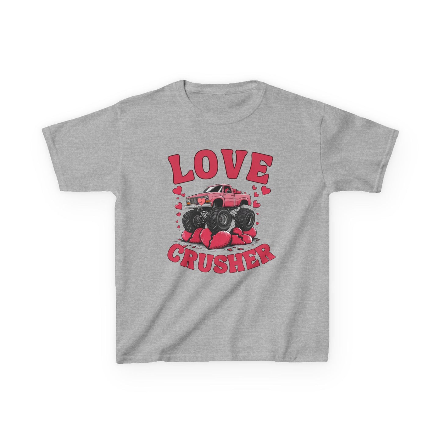 Funny Valentine Graphic Kids Tee - Love Crusher