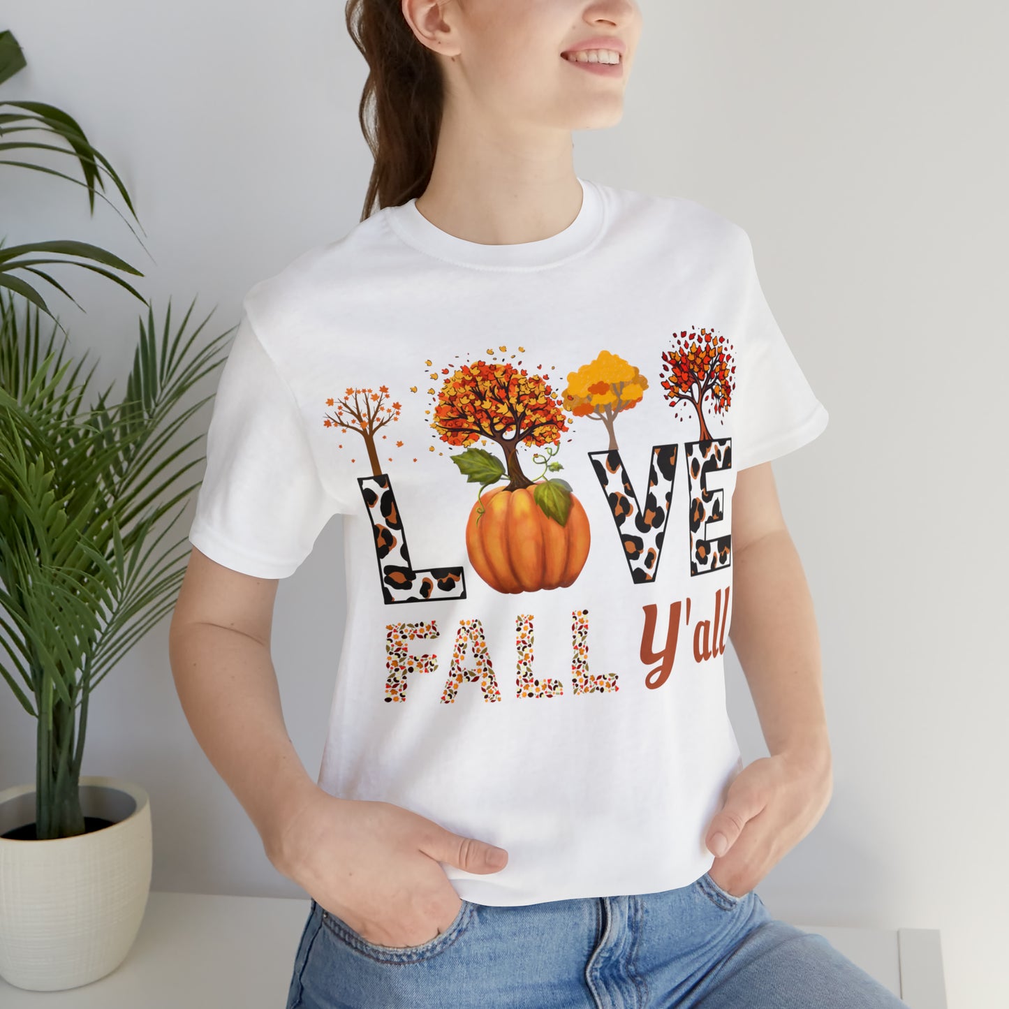 Leopard Print Love Fall Y'all, Fall shirt, Fall lover gift