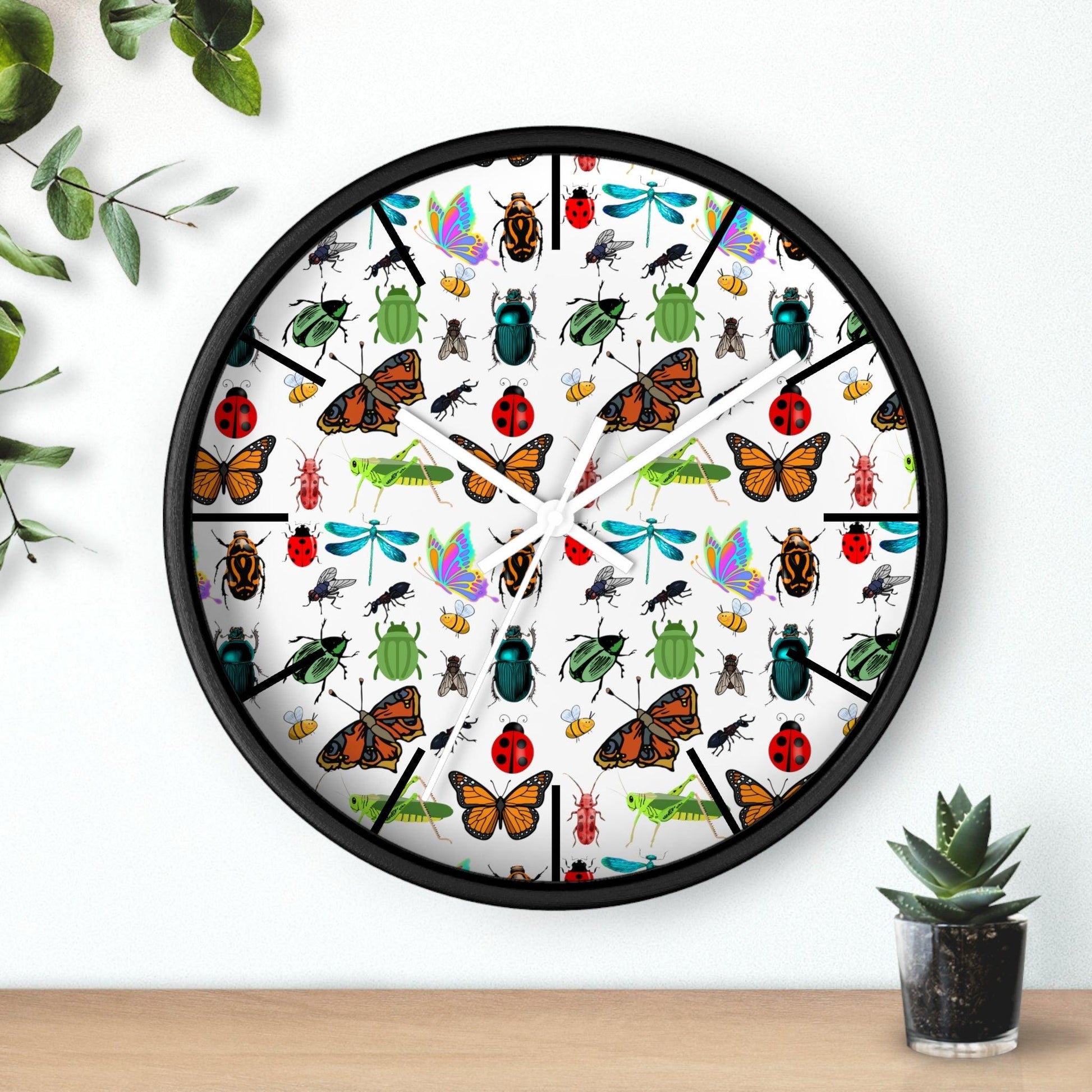 Bug Wall Clock Wall Clock Insects Wall Clock Home Decor Gift House Warming Gift - Unique Gift Farmhouse Clocks For Wall Living Room Bedroom - Giftsmojo