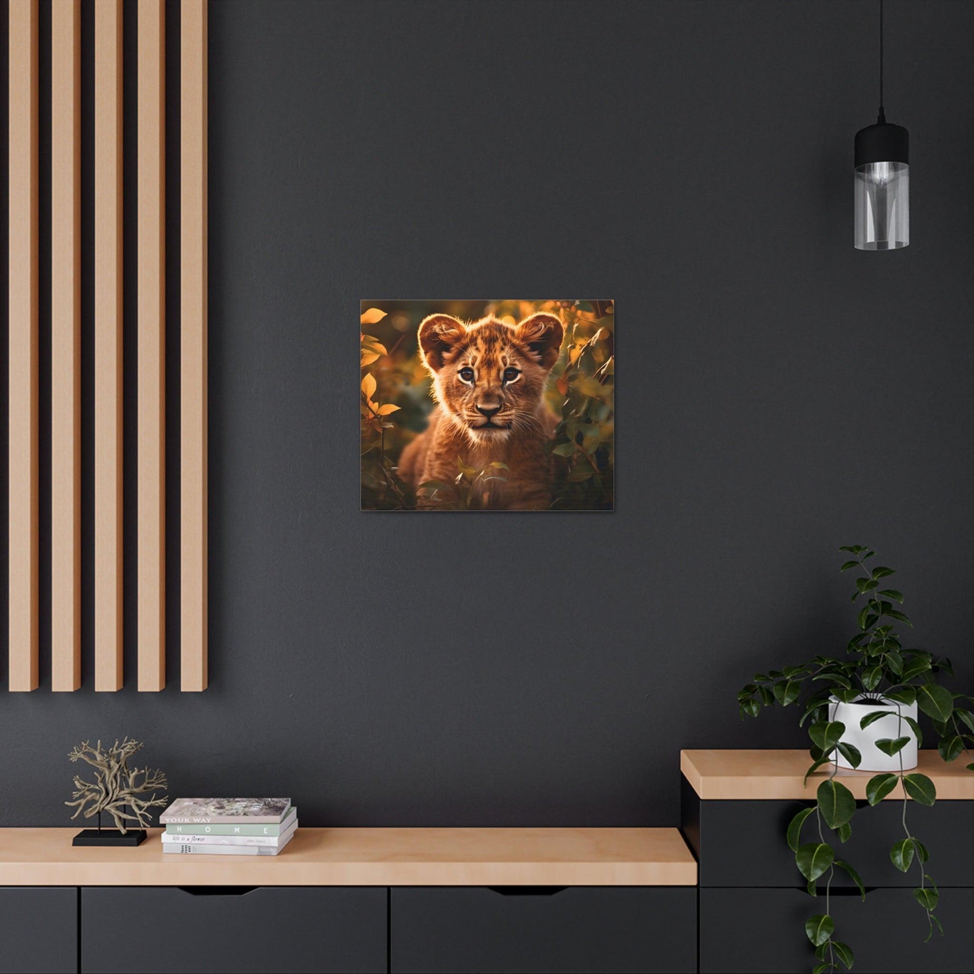 Baby Lion Cub Print Animal Nature Art Safari Nursery Canvas Gallery Wraps Baby Lion Print Large Canvas Art Animal Wall Art Lover Gift - Giftsmojo