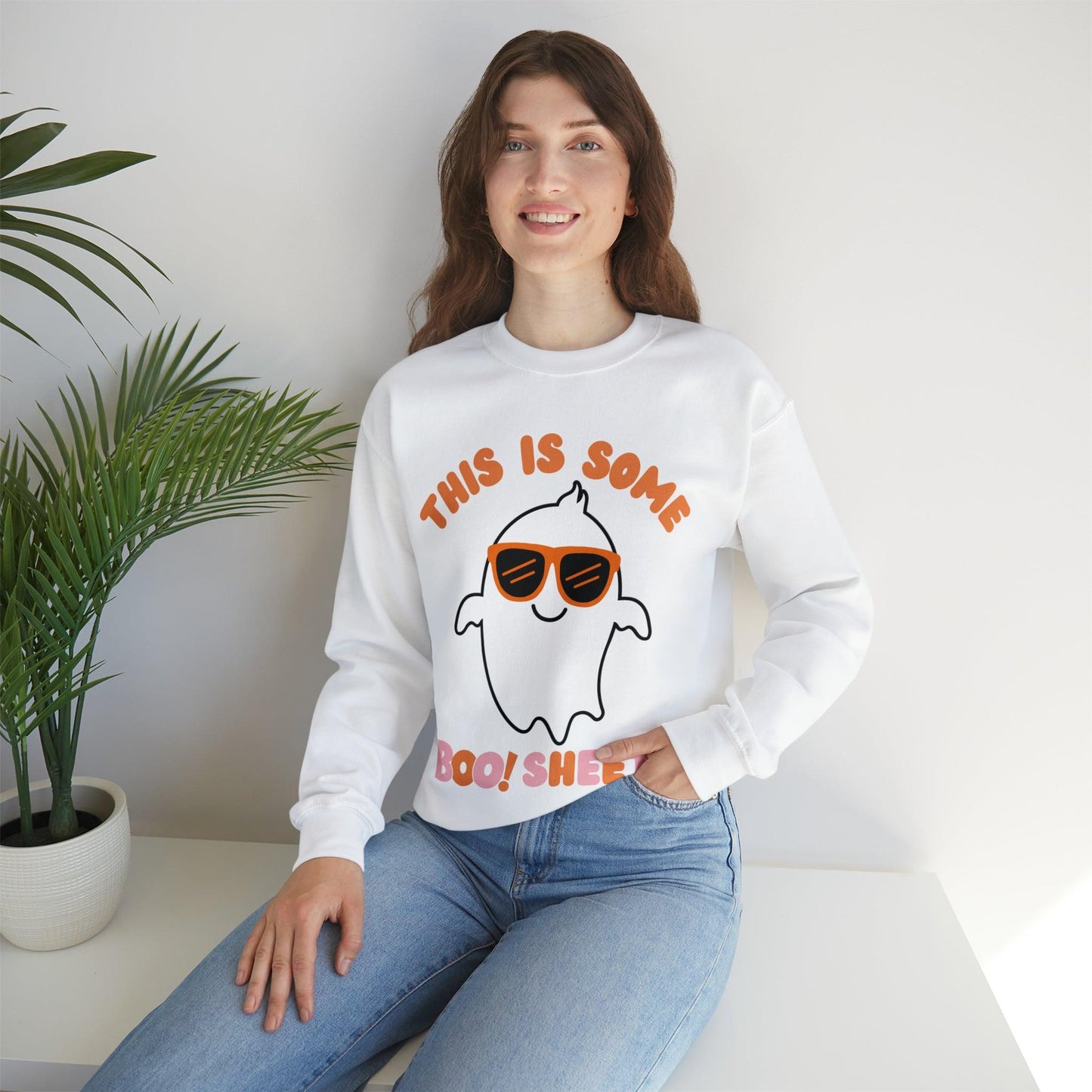 This Is Some Boo Sheet Ghost Sweatshirt Cute Ghost Sweatshirt Boo Ghost Sweatshirt Gift Shirt Funny Halloween Shirt Spooky Season Shirt - Giftsmojo