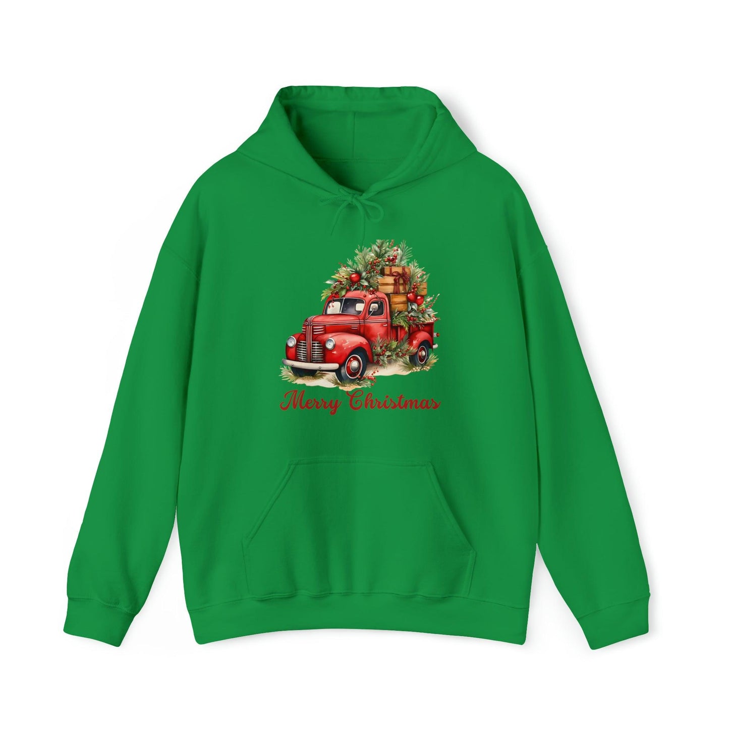 Christmas Tree Truck Hooded Sweatshirt Christmas Truck Sweatshirt Christmas Sweater Truck Pullover Christmas Tree Sweat Pine Tree Pullover - Giftsmojo