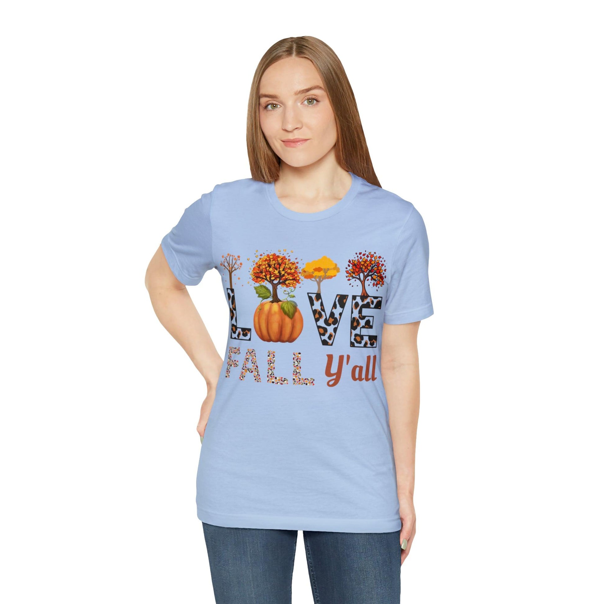 Leopard Print Love Fall Y'all, Fall shirt, Fall lover gift - Giftsmojo