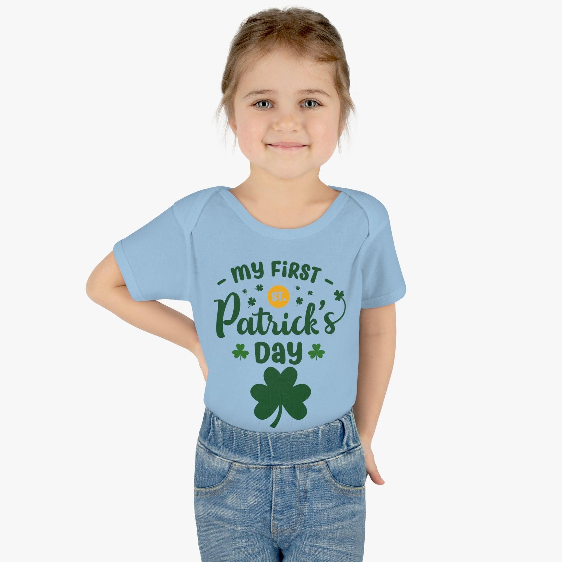 My first St Patrick's day baby onesie Infant Baby Rib Bodysuit - Giftsmojo