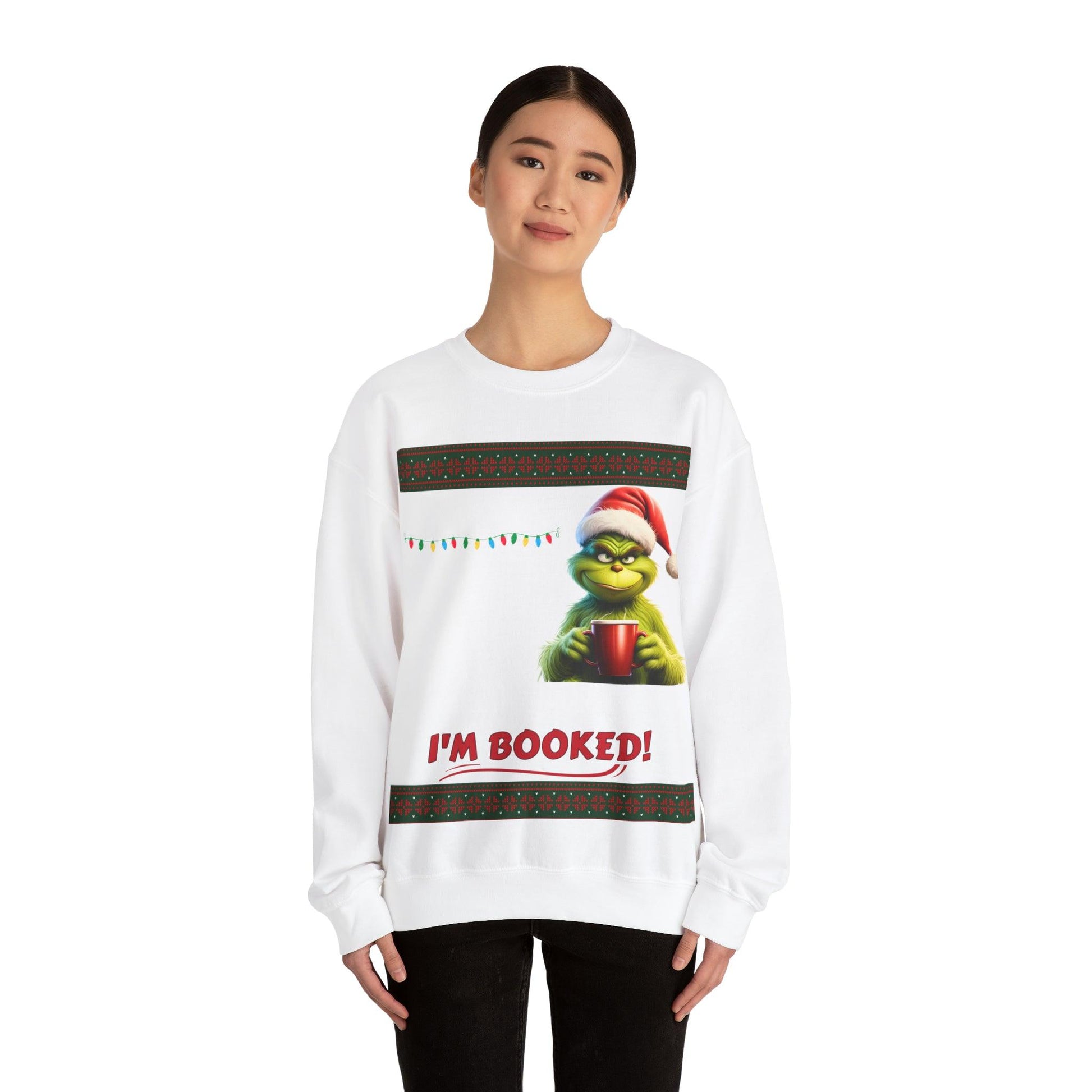 My Day Schedule I'M Booked Grinch Shirt Funny Christmas Sweatshirt Christmas grinch Sweatshirt Christmas Sweater Christmas Trendy Christmas Sweatshirt - Giftsmojo