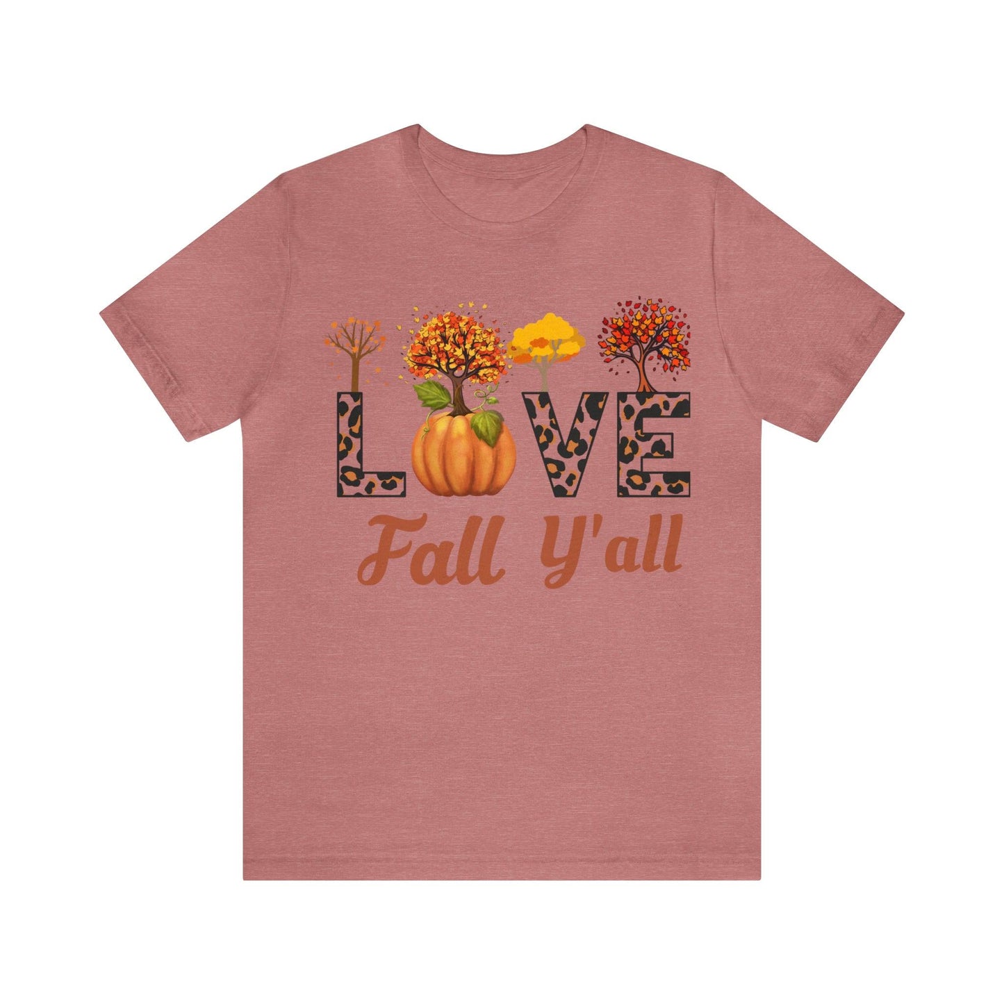 Leopard Print Love Fall Y'all, Fall shirt, Fall lover gift, Nature lover gift. - Giftsmojo