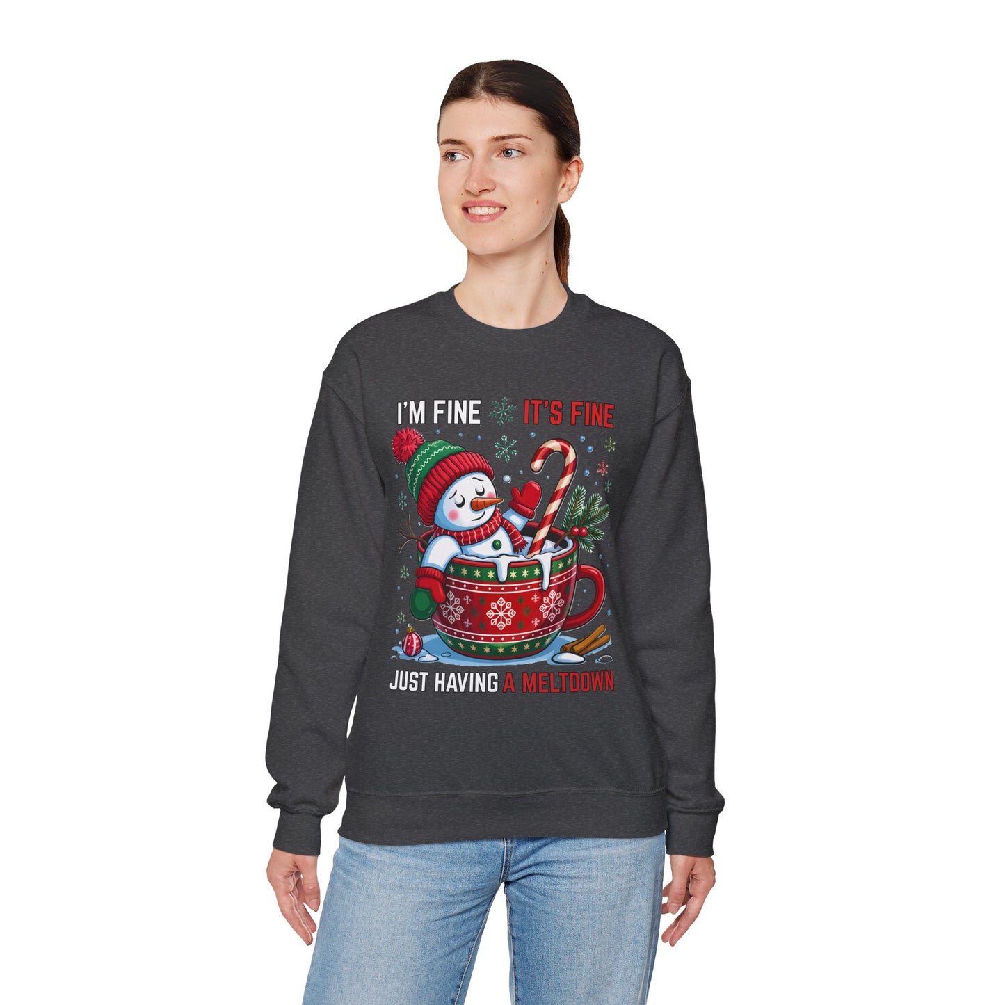 I’m Fine It’s Fine Christmas Sweatshirt – GiftsMojo
