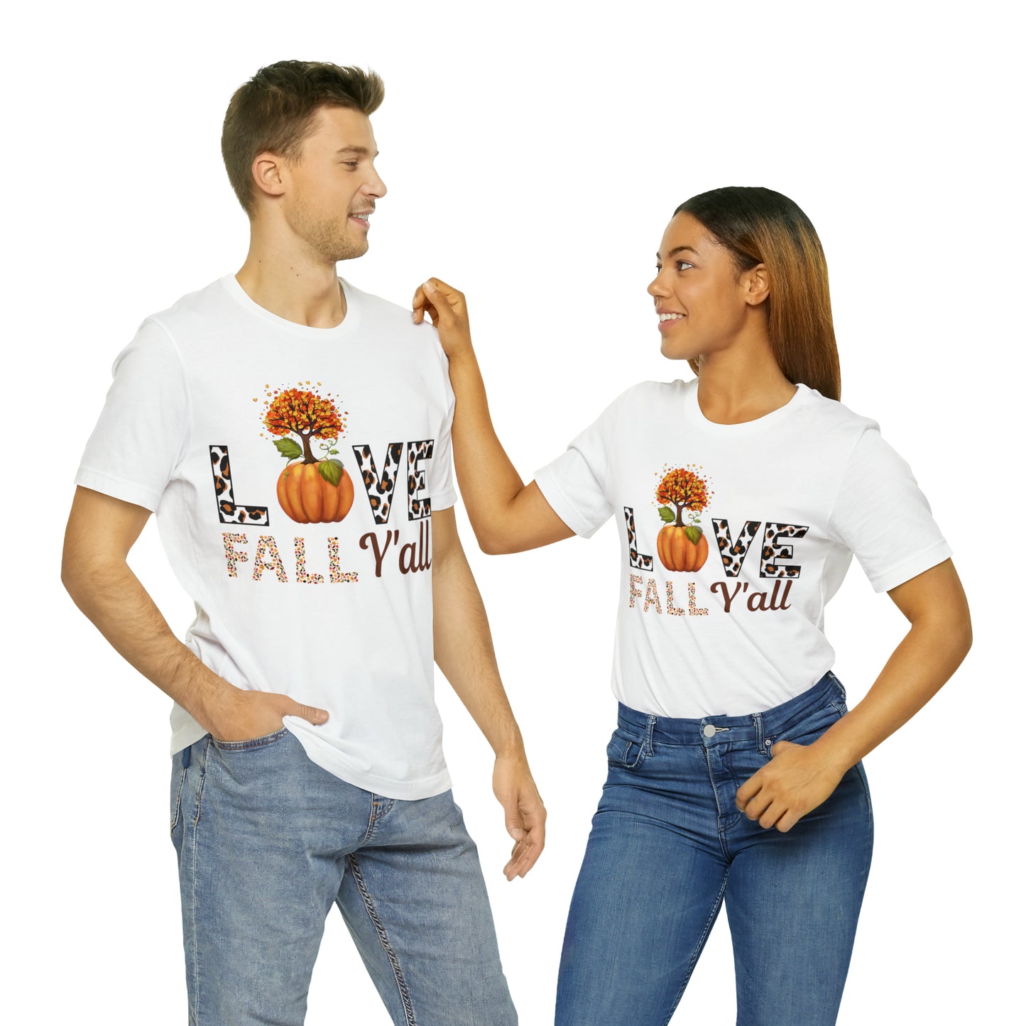 Leopard Print Love Fall Y'all shirt, Autumn Shirt, Fall shirt, Fall Gift