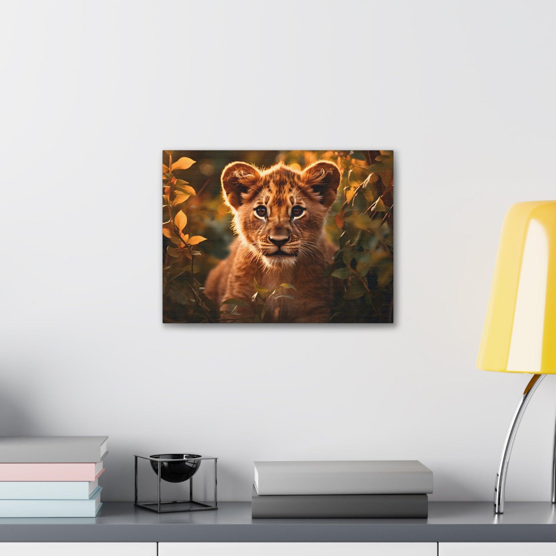 Baby Lion Cub Print Animal Nature Art Safari Nursery Canvas Gallery Wraps Baby Lion Print Large Canvas Art Animal Wall Art Lover Gift - Giftsmojo