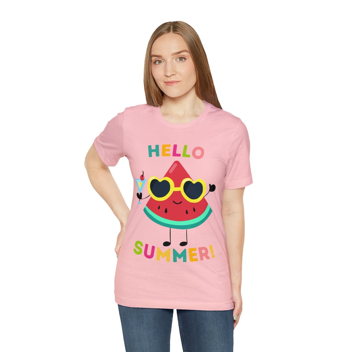 Hello Summer Shirt, Funny Summer Casual Top Tee,Unisex Summer Tshirt Ladies