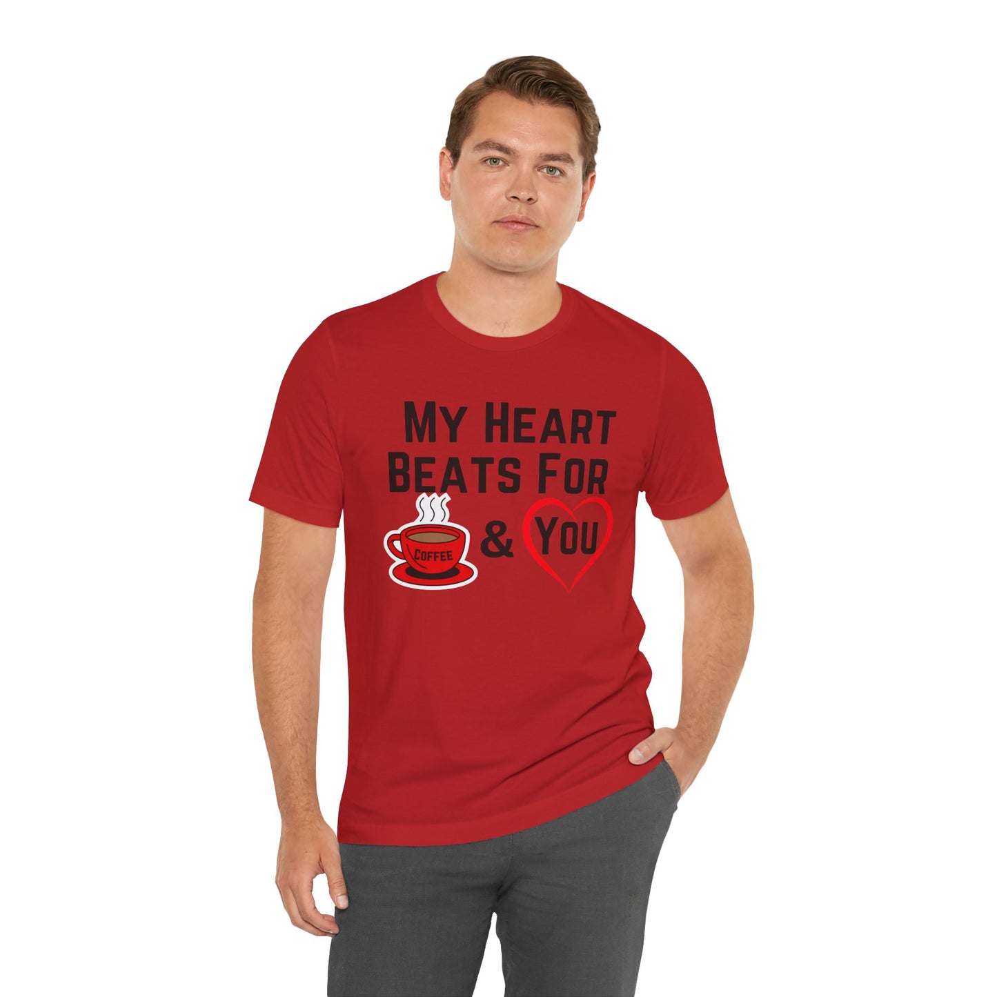 Coffee Lover Unisex Tee - My Heart Beats Design