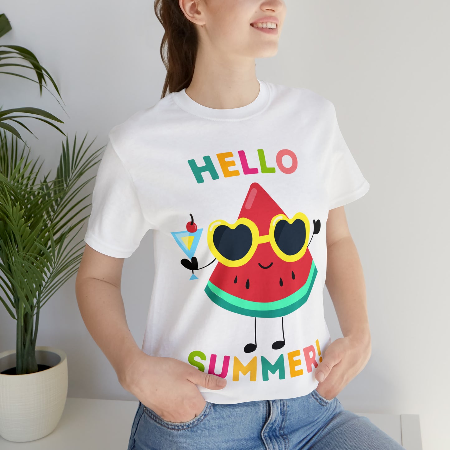 Hello Summer Shirt, Funny Summer Casual Top Tee,Unisex Summer Tshirt Ladies