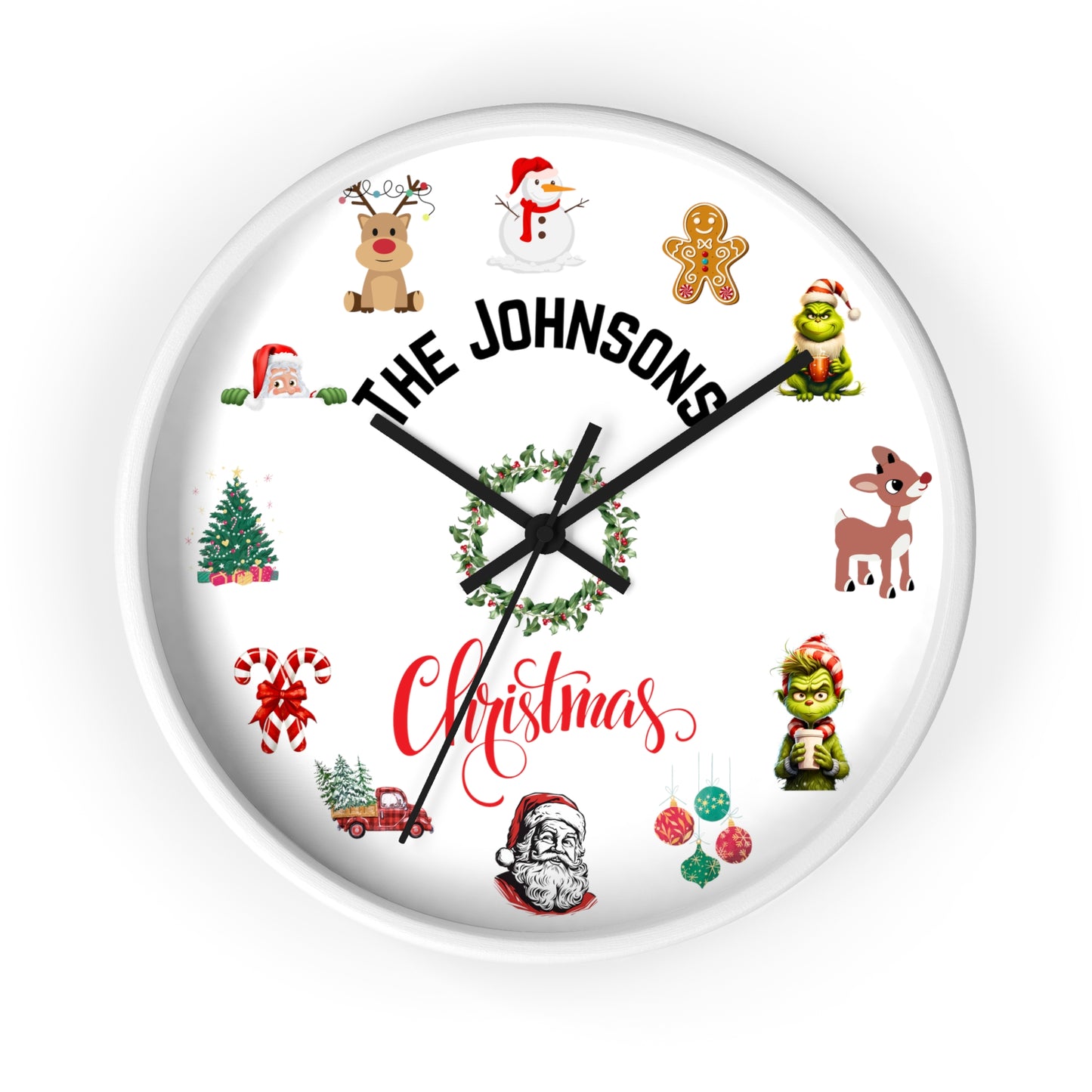 Personalized Christmas Wall Clock, Christmas Clock Christmas Gift Christmas Home Decor