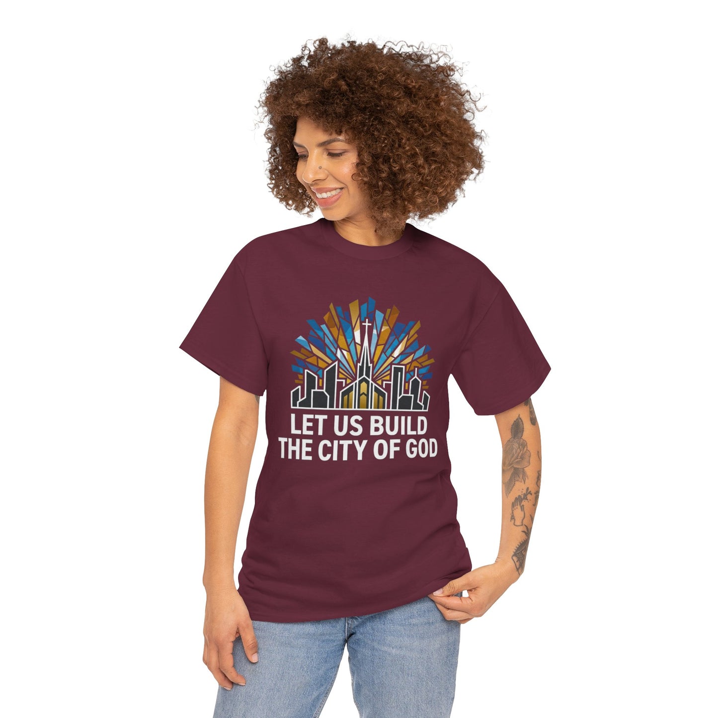 Let Us Build The City of God T-Shirt — Christian Faith Urban Church Tee