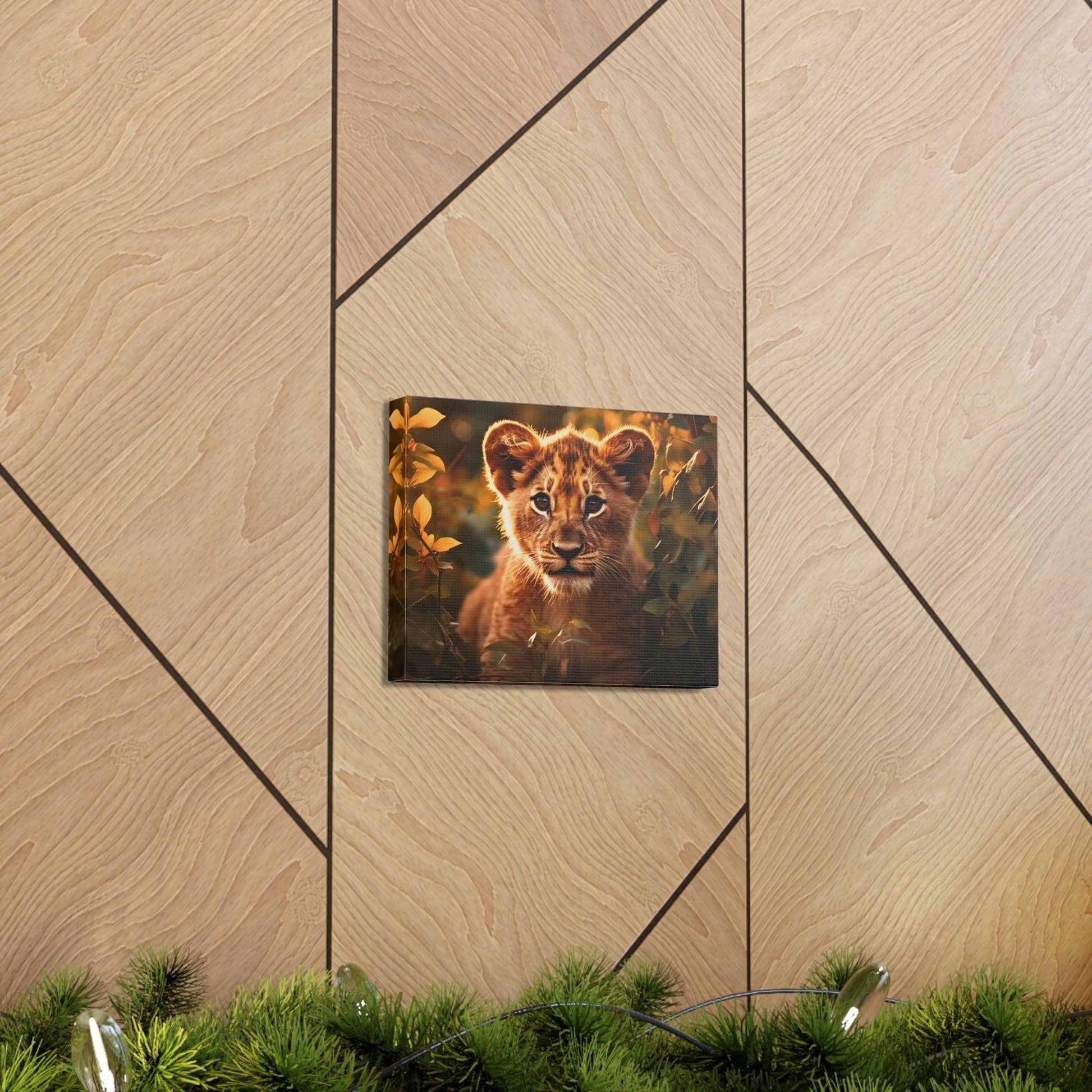 Baby Lion Cub Print Animal Nature Art Safari Nursery Canvas Gallery Wraps Baby Lion Print Large Canvas Art Animal Wall Art Lover Gift - Giftsmojo