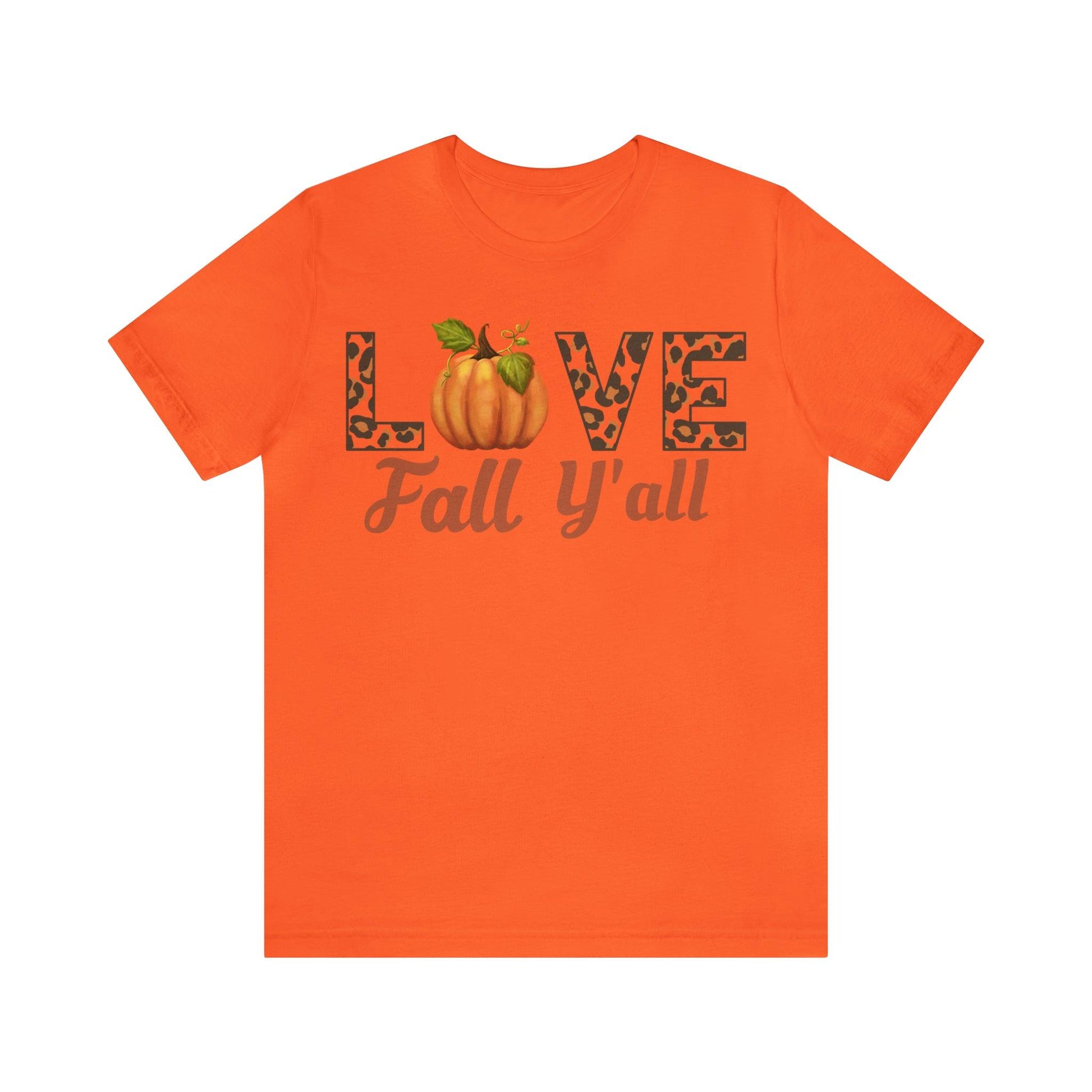 Leopard Print Love Fall Y'all Shirt, Pumpkin Shirt, Fall Shirt for Fall Lover, Fall gift - Giftsmojo