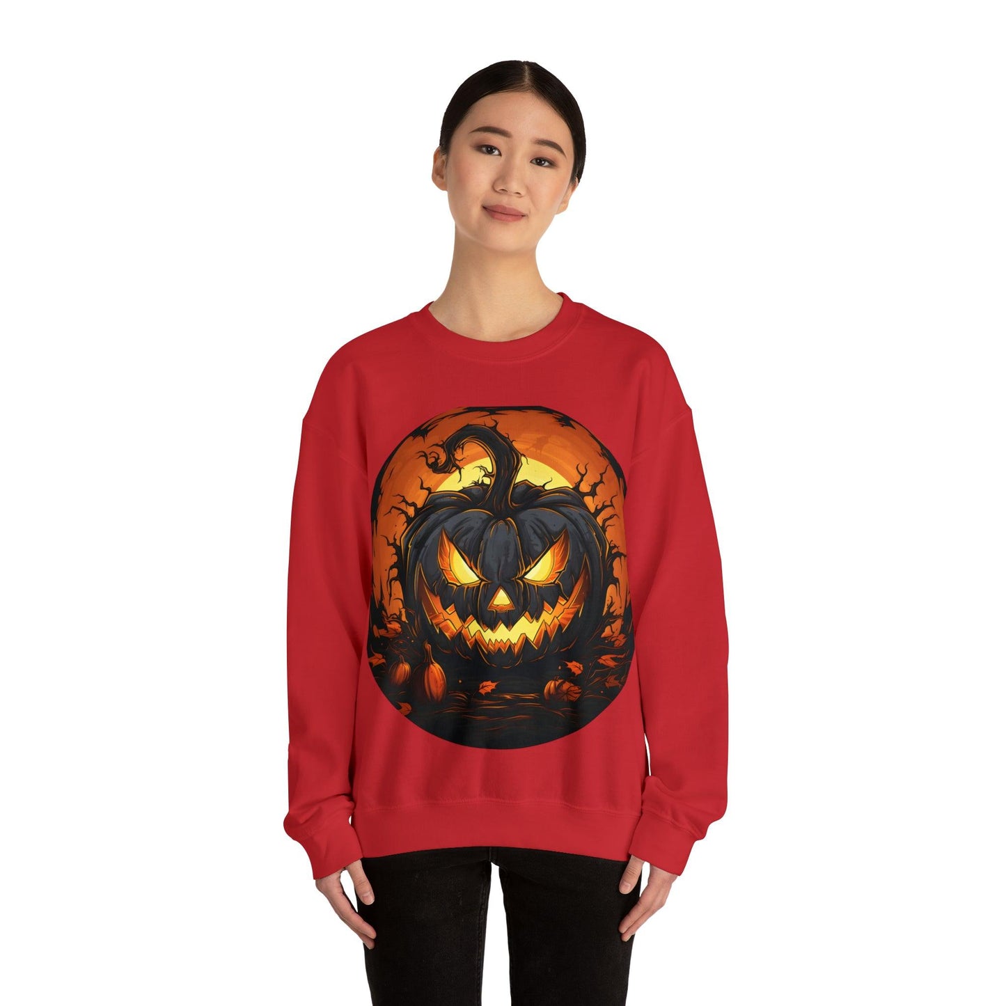 Scary Jack O Lantern Retro Halloween Sweatshirt: Your Spooky Style Statement - Giftsmojo
