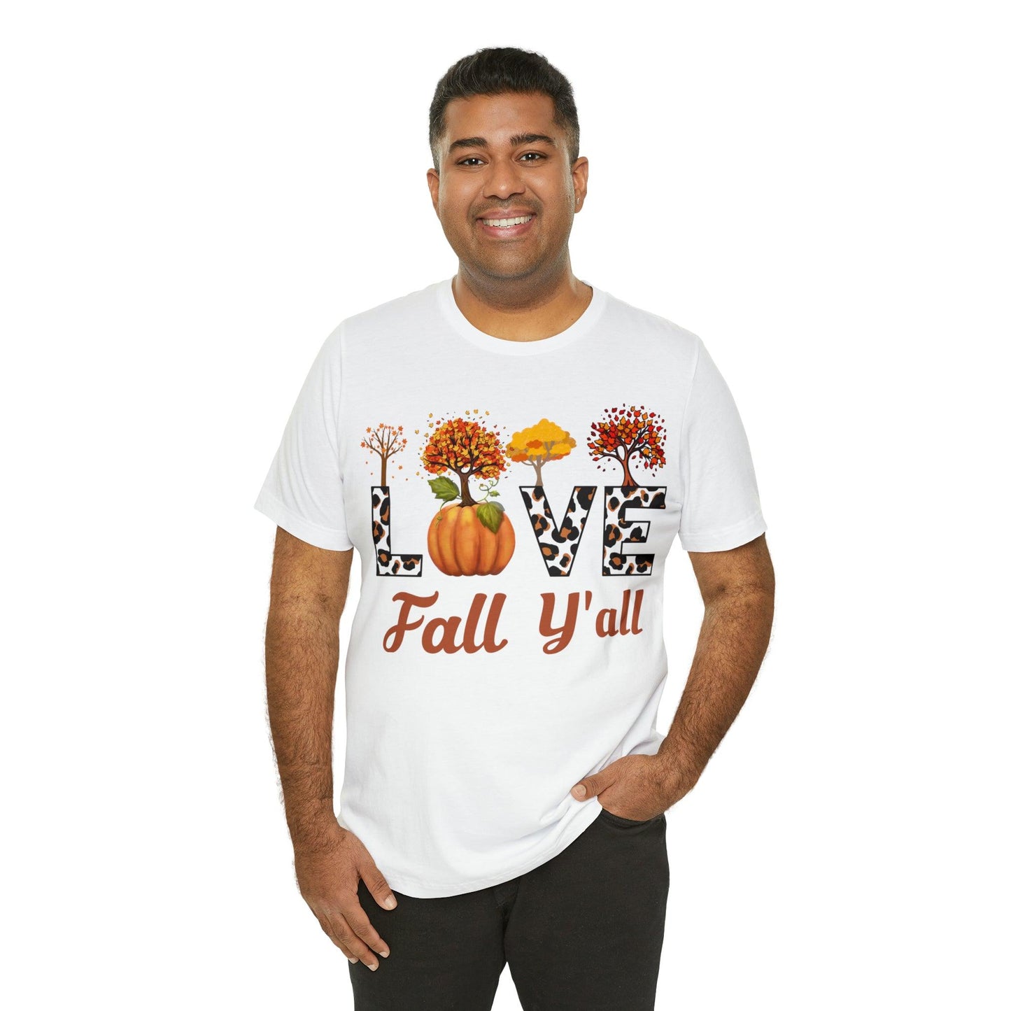 Leopard Print Love Fall Y'all, Fall shirt, Fall lover gift, Nature lover gift. - Giftsmojo