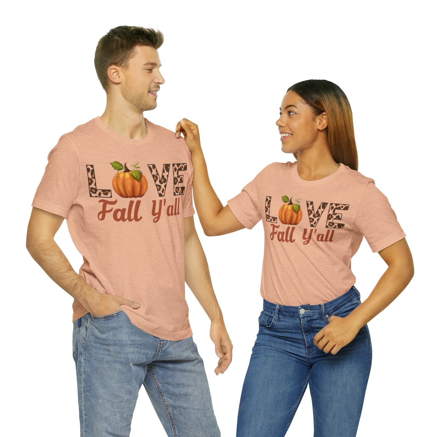 Leopard Print Love Fall Y'all Shirt, Pumpkin Shirt, Fall Shirt for Fall Lover, Fall gift