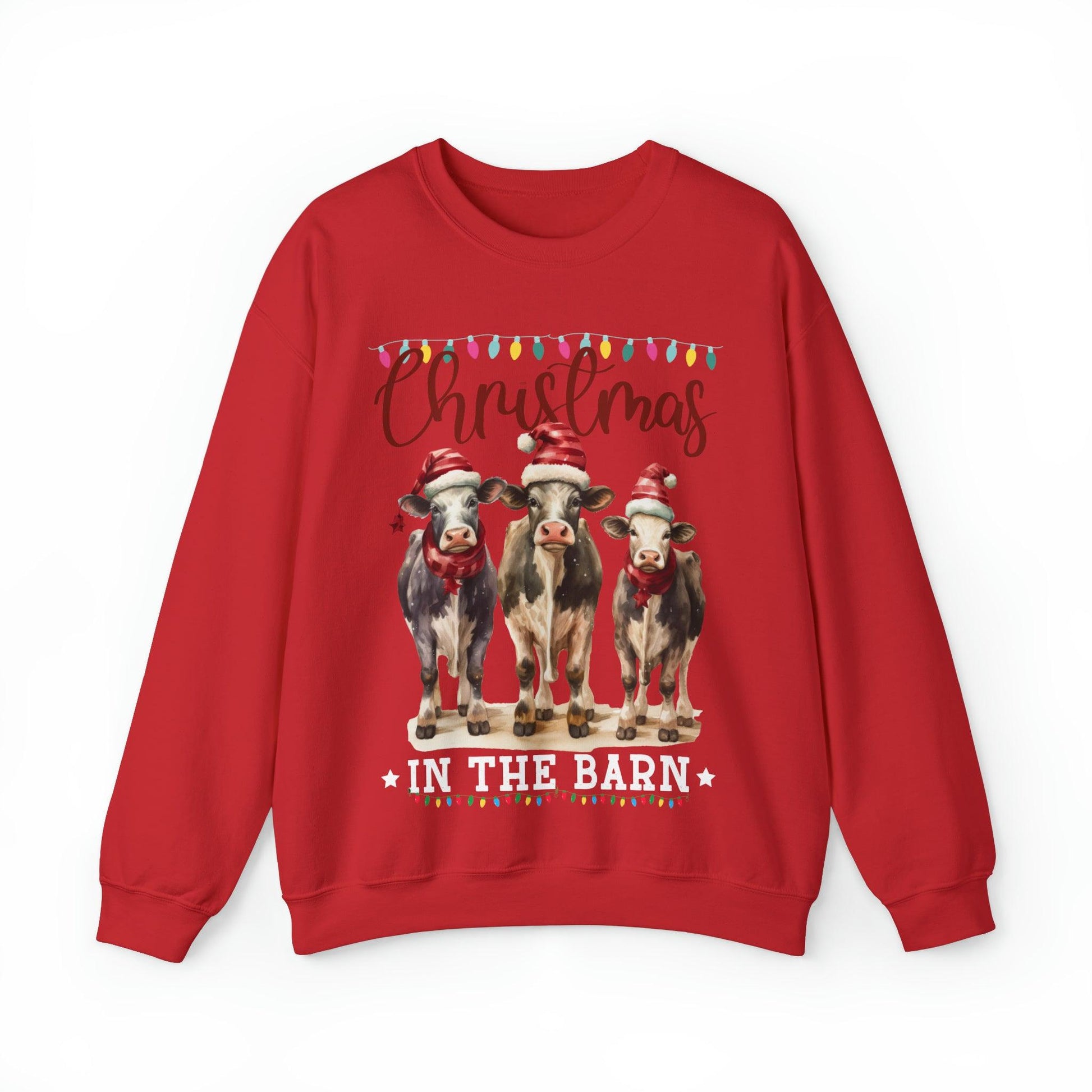 Farm Christmas Sweatshirt Christmas in The Barn Sweatshirt Christmas Farm Sweatshirt Christmas Sweater Trendy Christmas Shirt Farmers - Giftsmojo