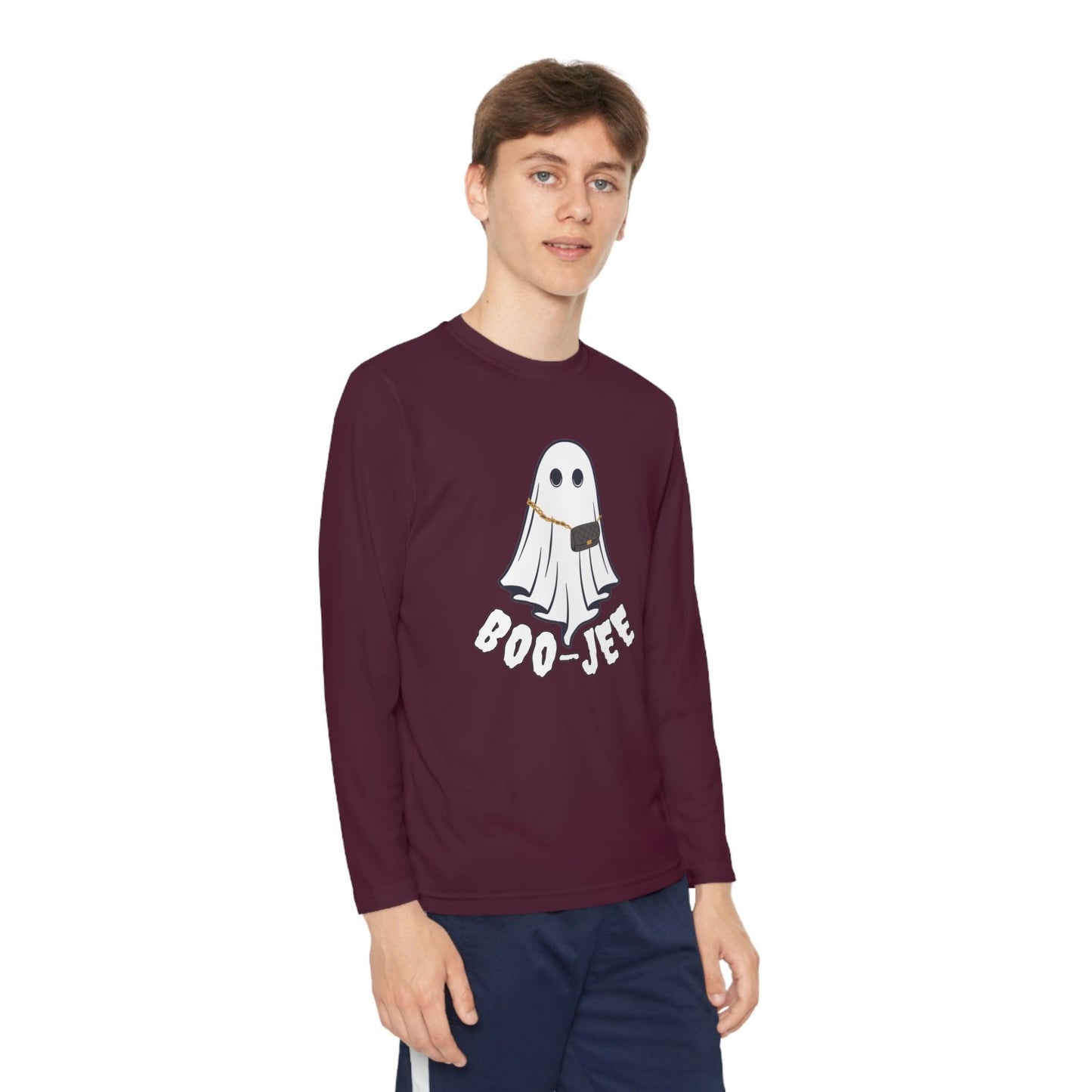 Boo-jee Costume Youth Halloween Costume Long Sleeve Competitor Tee Boojee Halloween Boujee - Giftsmojo