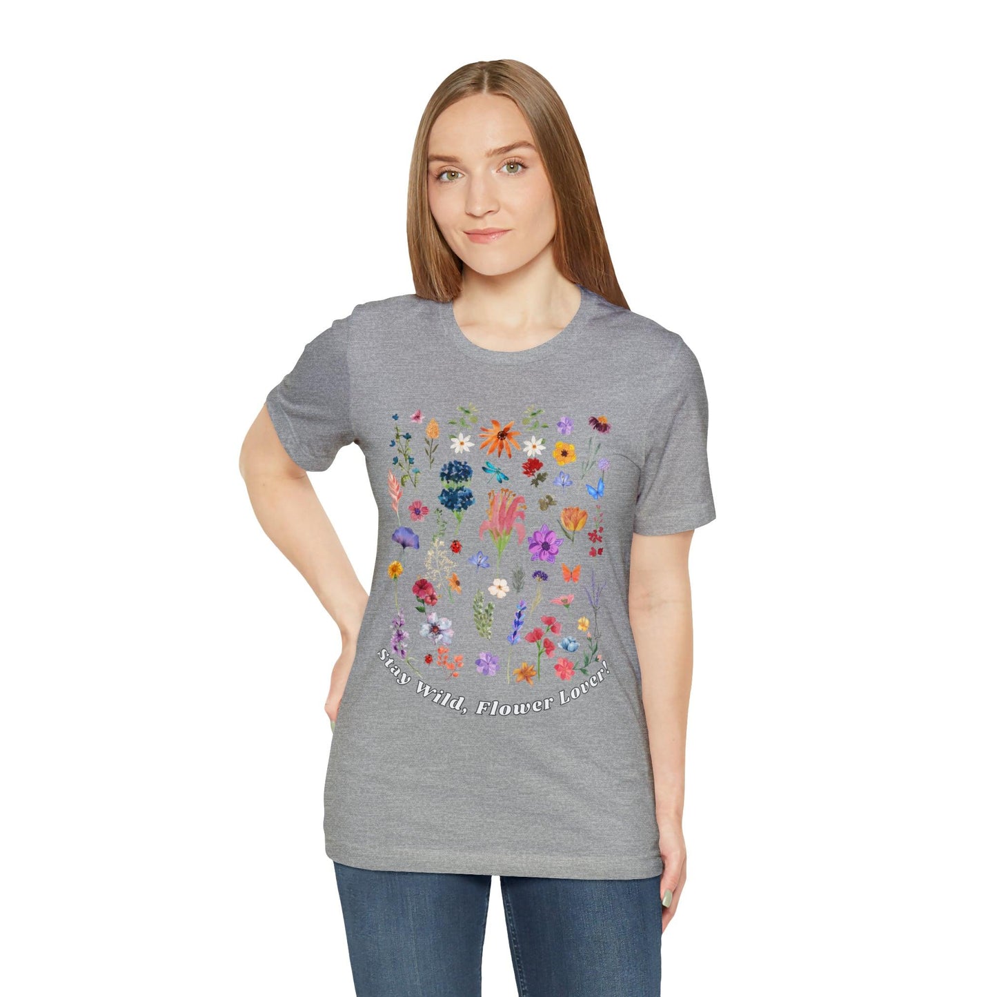 Wildflower Tshirt Flowers Shirt Floral Tshirt Flower Shirt Gift for Women - Ladies Shirts Best Friend Gift, Plant Mom Stay Wild flower lover - Giftsmojo