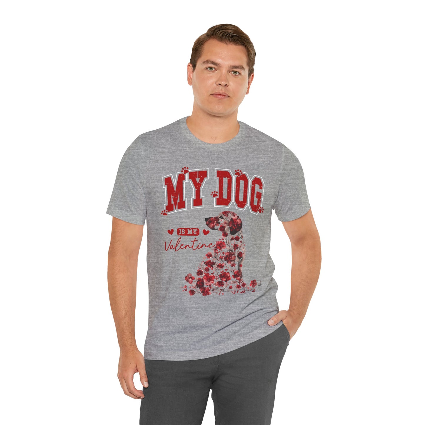 Dog Lover Valentine's Day Tee - Unisex Jersey Short Sleeve