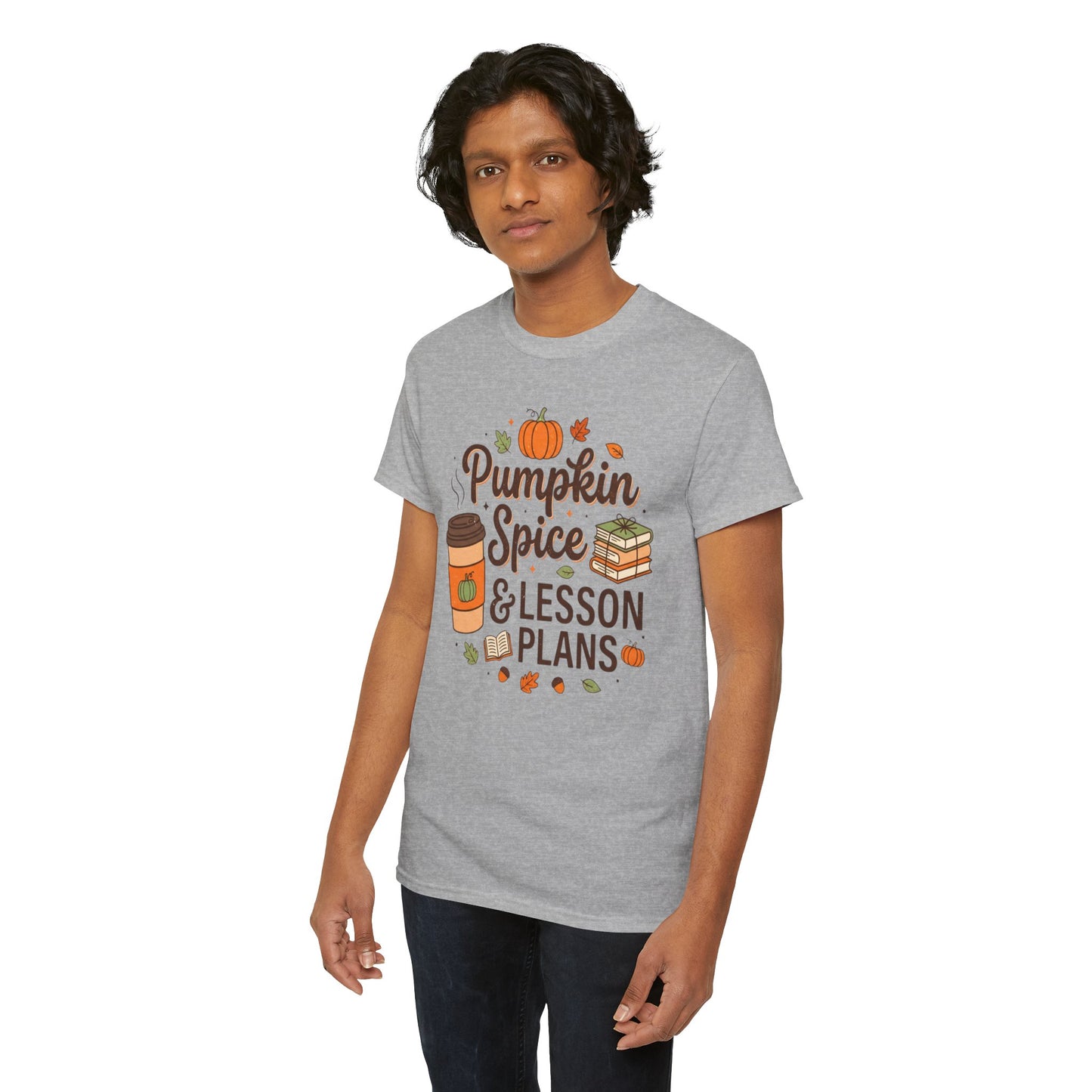 Pumpkin Spice & Lesson Plans Tee — Fall Teacher Coffee Shirt