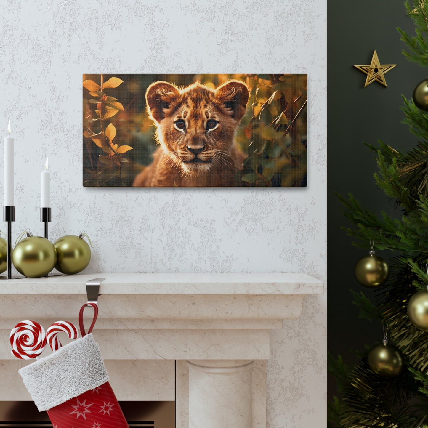 Baby Lion Cub Print Animal Nature Art Safari Nursery Canvas Gallery Wraps Baby Lion Print Large Canvas Art Animal Wall Art Lover Gift