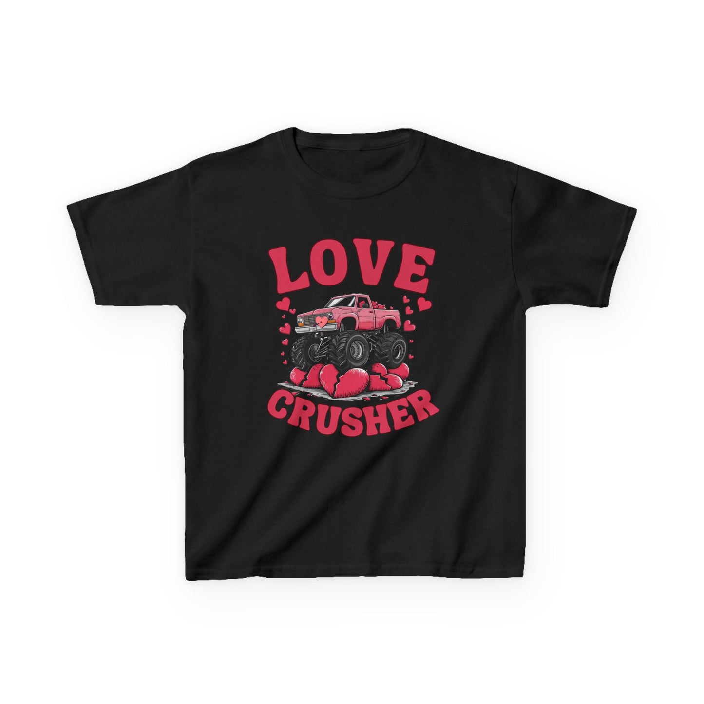 Funny Valentine Graphic Kids Tee - Love Crusher