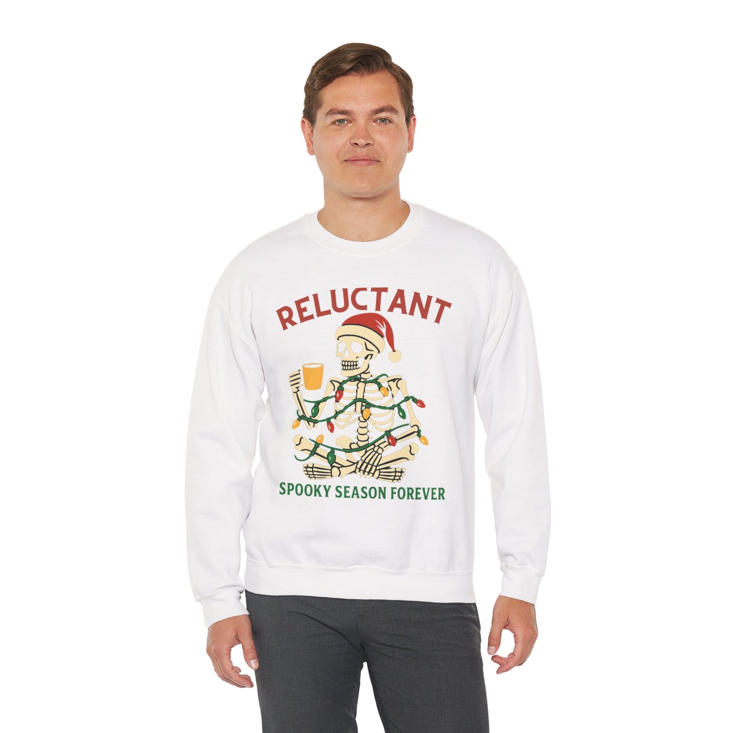 Christmas Skeleton Unisex Sweatshirt - Reluctant Spooky Season Forever