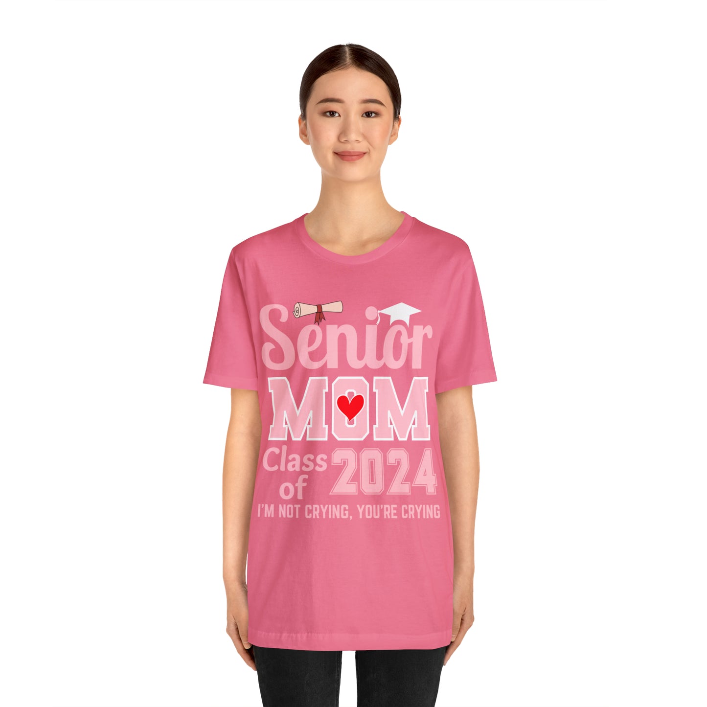 Senior Mom Class of 2024 T-Shirt Pink, Proud Senior Mom Shirt, Gift for Graduate, Graduation 2024 Family Shirt 2024 Senior Mom
