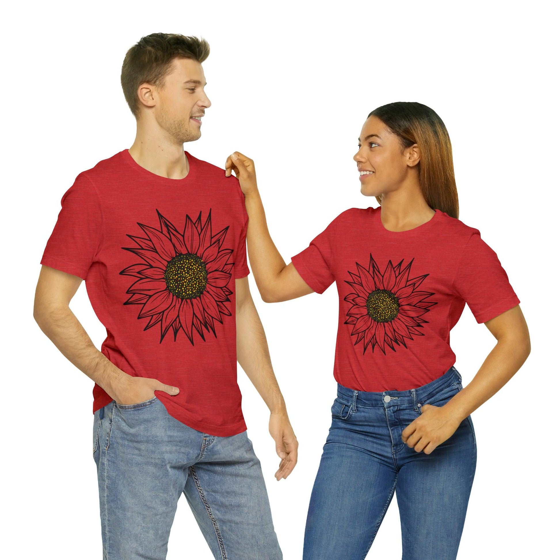 Sunflower Shirt, Floral Tee Shirt, Flower Shirt, Garden Shirt, Womens Fall Summer Shirt Sunshine Tee, Gift for Gardener, Nature love shirt - Giftsmojo