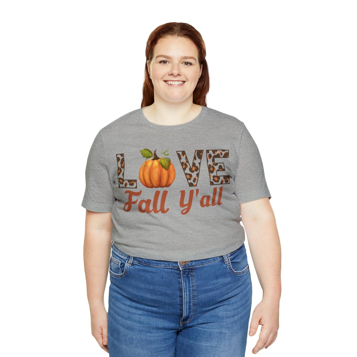 Leopard Print Love Fall Y'all Shirt, Pumpkin Shirt, Fall Shirt for Fall Lover, Fall gift - Giftsmojo