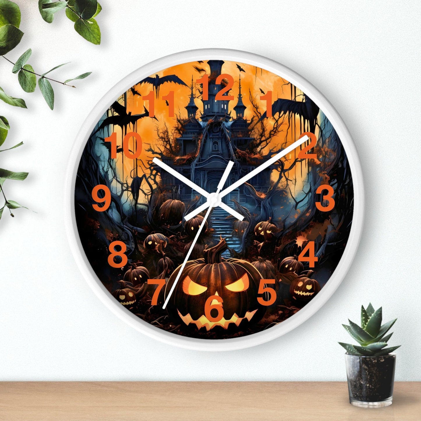 Halloween Ghost Wall Clock Halloween Wall Clocks Halloween Clock Fall Clock Halloween Decor - Giftsmojo