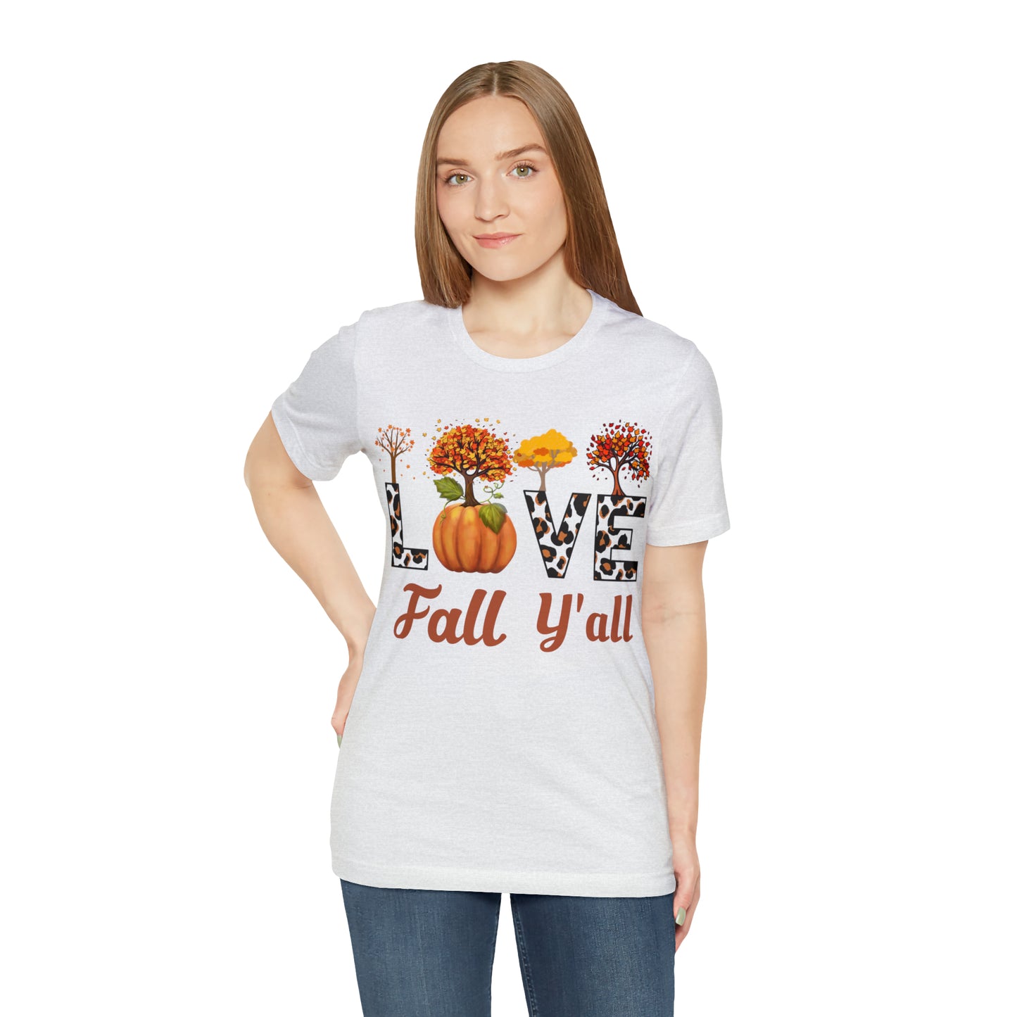 Leopard Print Love Fall Y'all, Fall shirt, Fall lover gift, Nature lover gift.