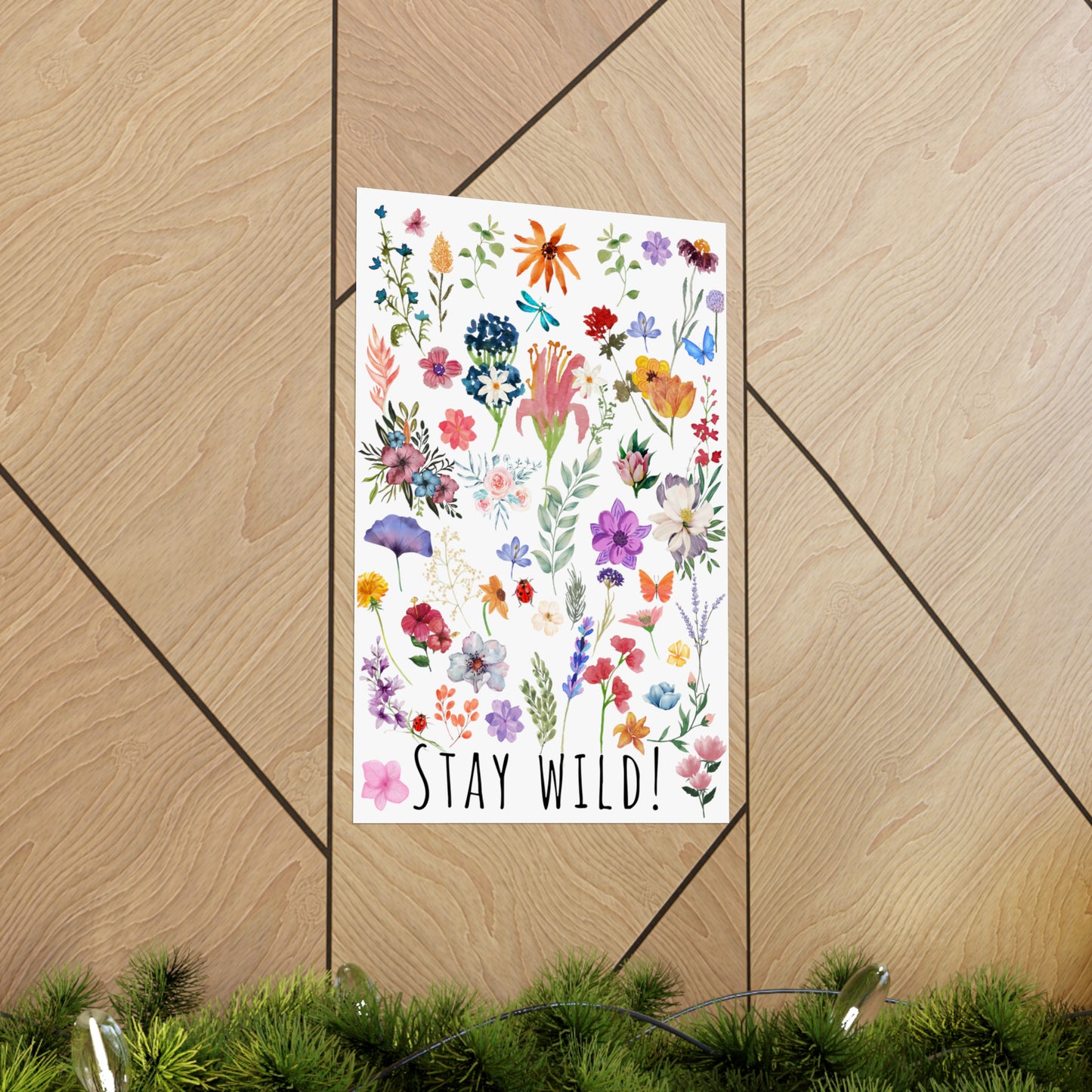 Wildflowers Watercolor Vertical Poster