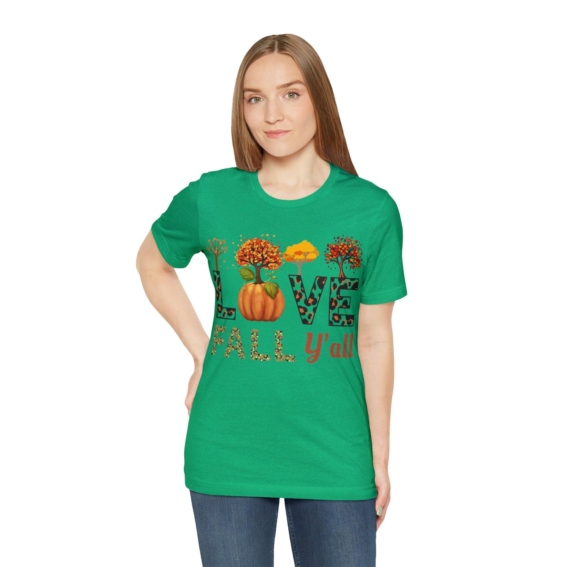 Leopard Print Love Fall Y'all, Fall shirt, Fall lover gift - Giftsmojo