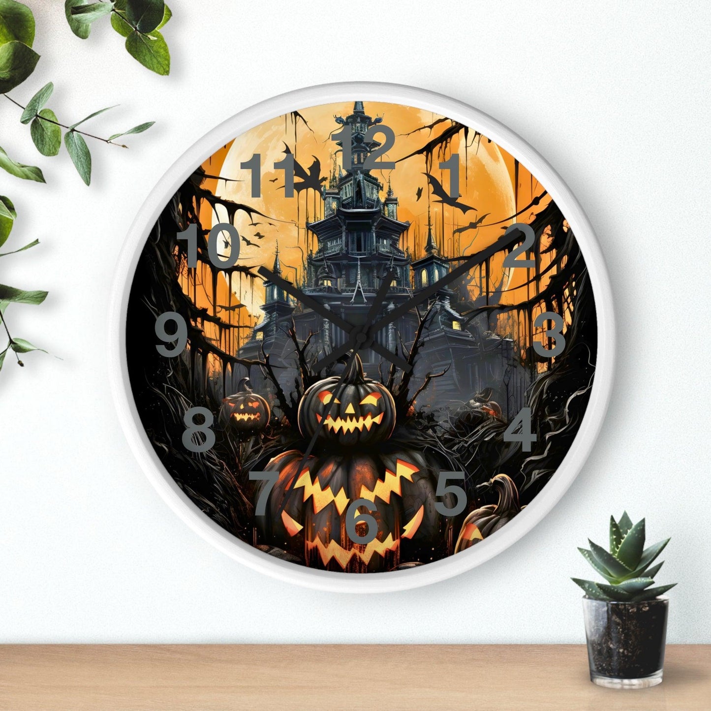 Halloween Ghost Wall Clock Halloween Wall Clocks Halloween Clock Fall Clock Halloween Decor - Giftsmojo