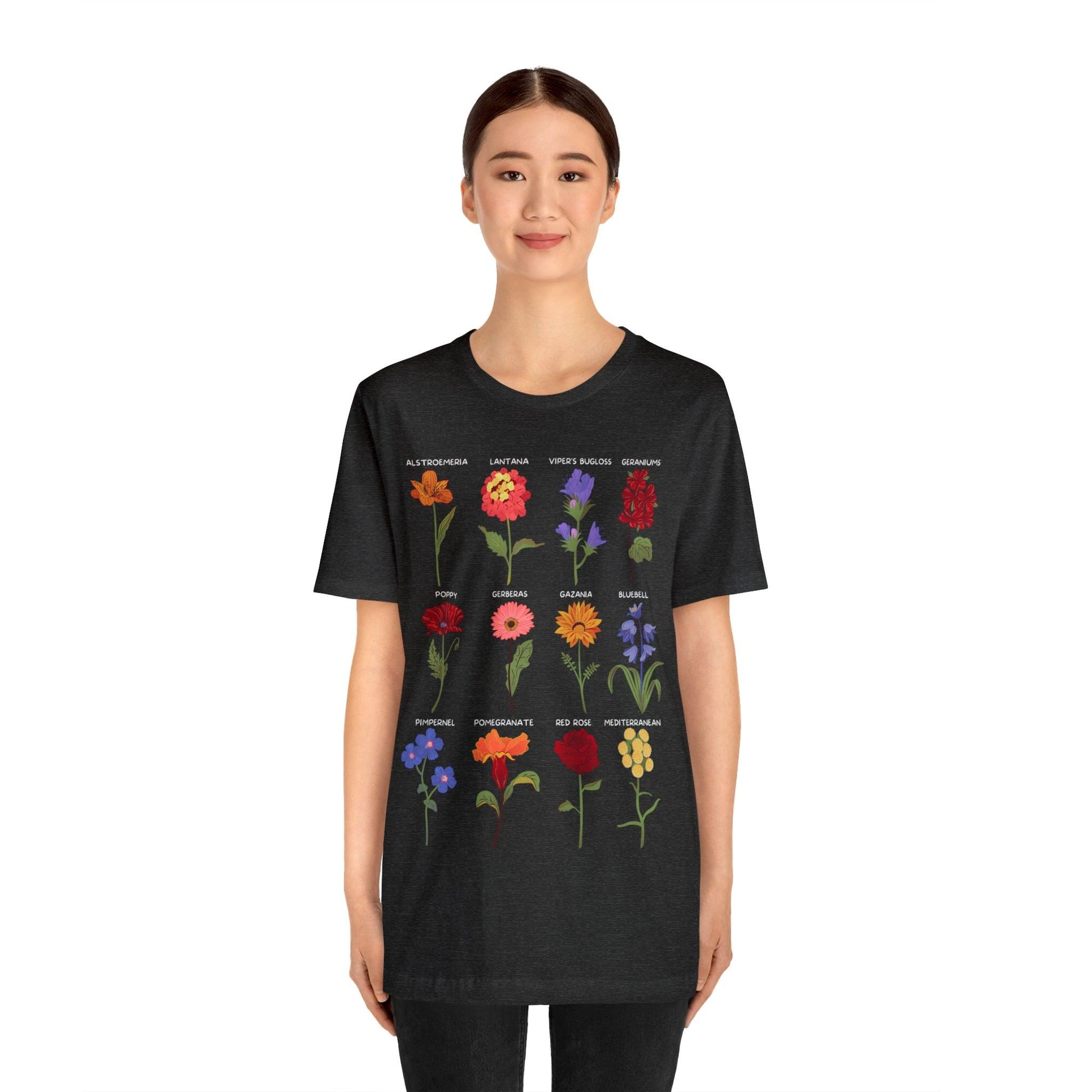Wildflower Tshirt, Flower Shirt, Types of Flowers Shirt, Floral Tshirt, Gift for Women, Ladies Shirts Best Friend Gift, Plant Mom Nature Tee - Giftsmojo