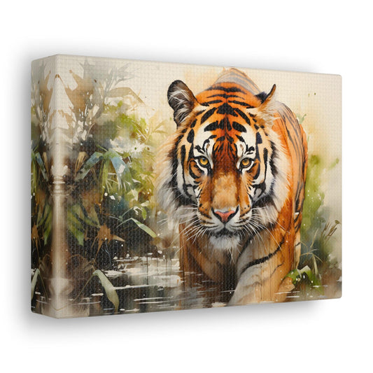 Watercolor Tiger In Nature Art Canvas Gallery Wraps Tiger Print Large Canvas Art Animal Wall Art minimalist Wall Art Lover Gift - Giftsmojo