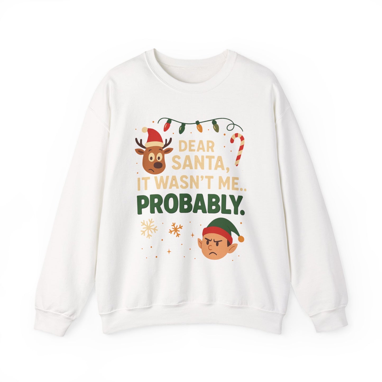 Funny Holiday Unisex Sweatshirt - 'Dear Santa It Wasn't Me' Design
