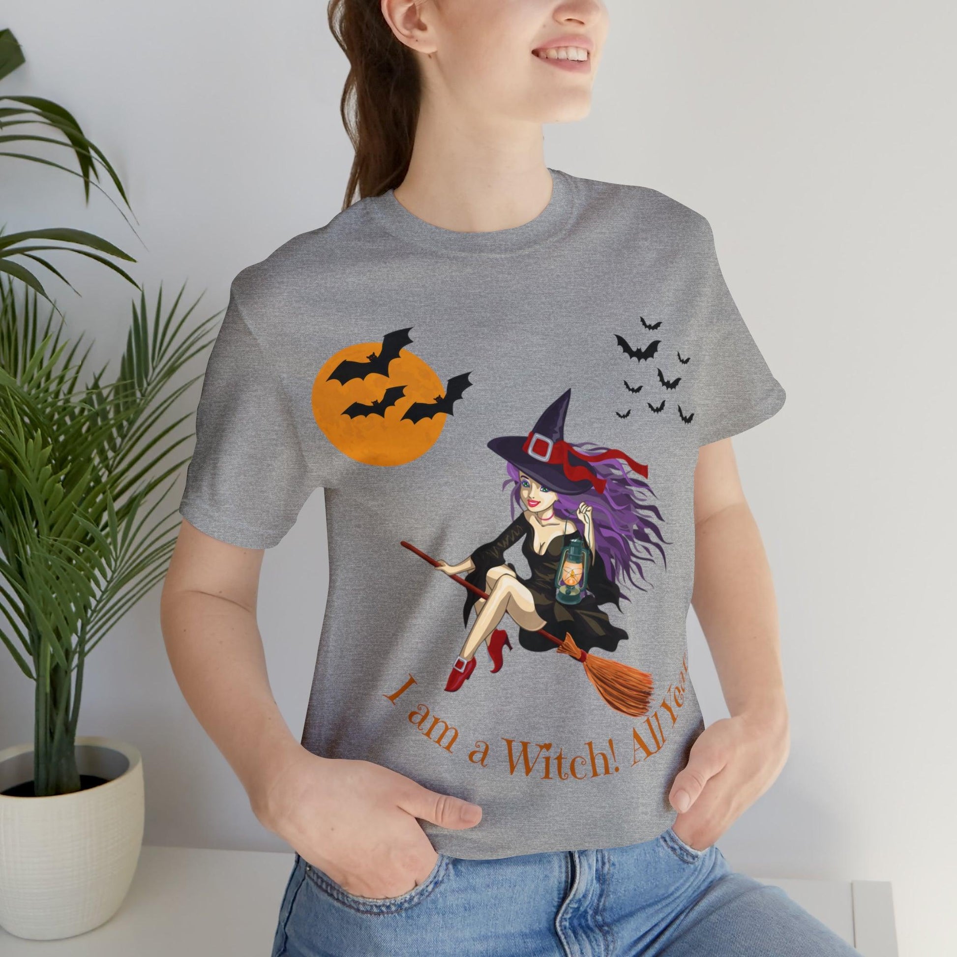 I am a witch All year Halloween Shirt,Vintage Witch Shirts Funny Witch Shirt Halloween Clothes Halloween Vibes Halloween Retro Halloween Outfit - Giftsmojo