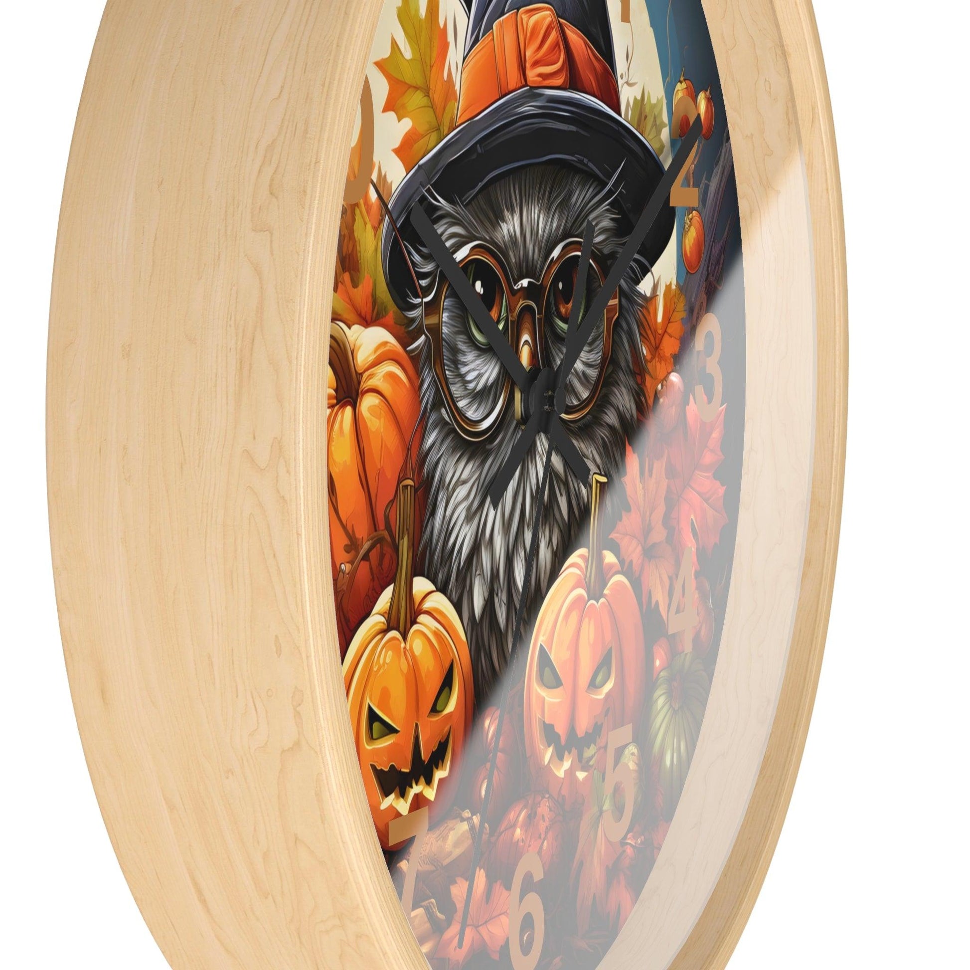 Happy HALLOTHANKSMAS Wall Clock Halloween Wall Clocks Thanksgiving Clock Fall Clock Christmas Decor - Giftsmojo